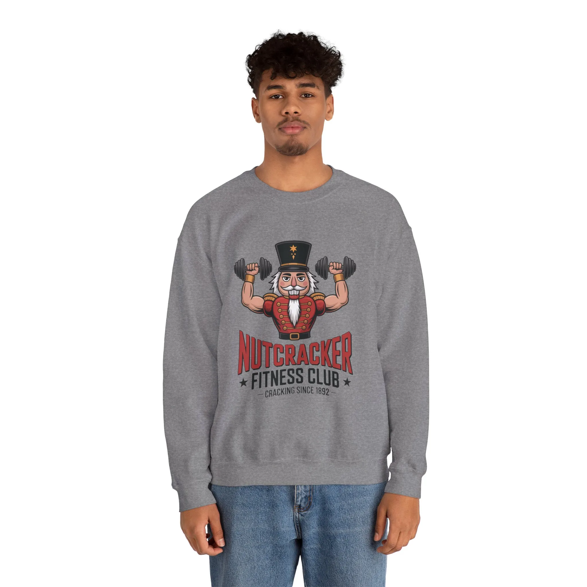 Nutcracker Fitness Club Men's Sweatshirt, Funny Gym Christmas Sweater, Holiday Gift for Him - Image 8