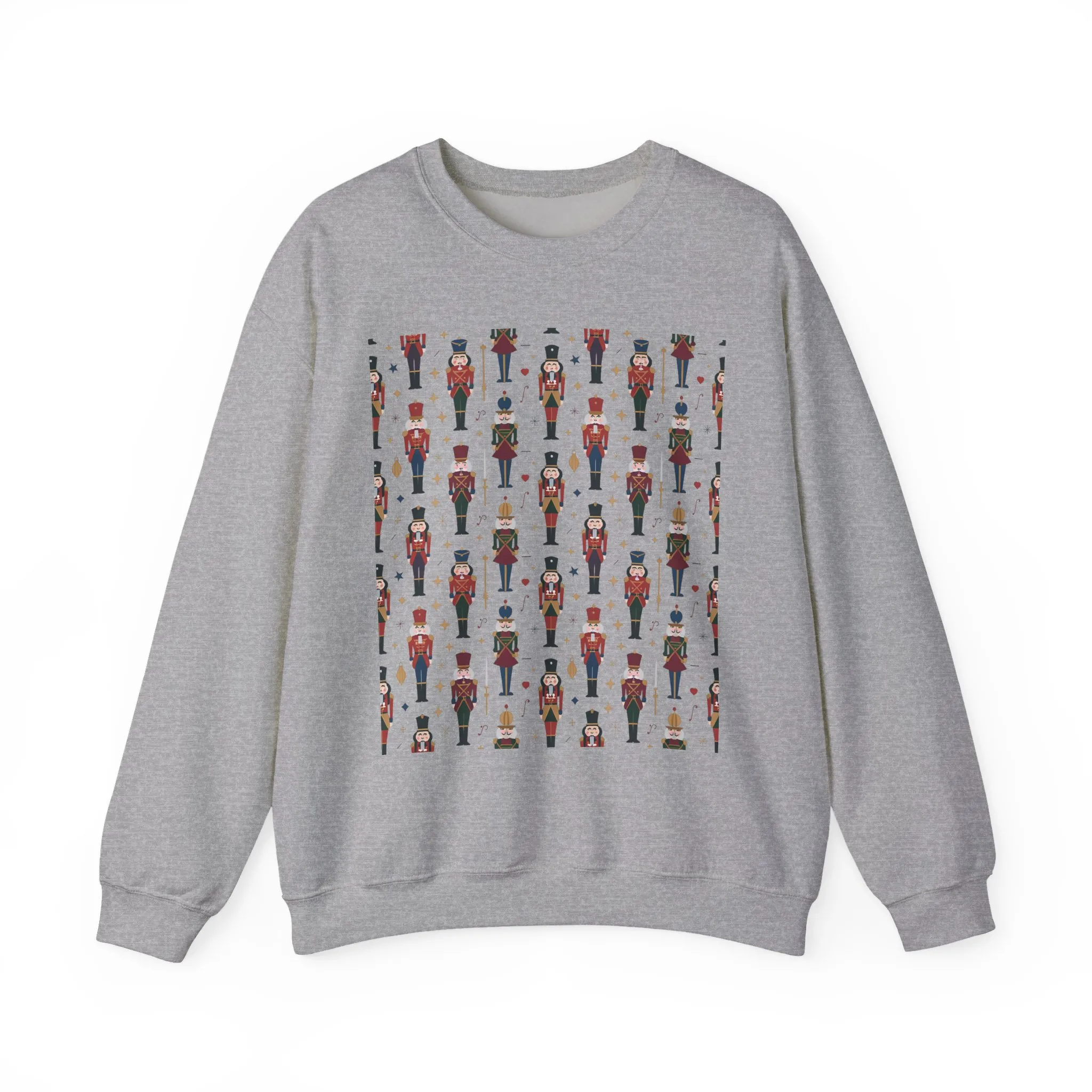 Nutcracker Pattern Men's Sweatshirt, Festive Christmas Pullover, Holiday Gift for Him - Image 2