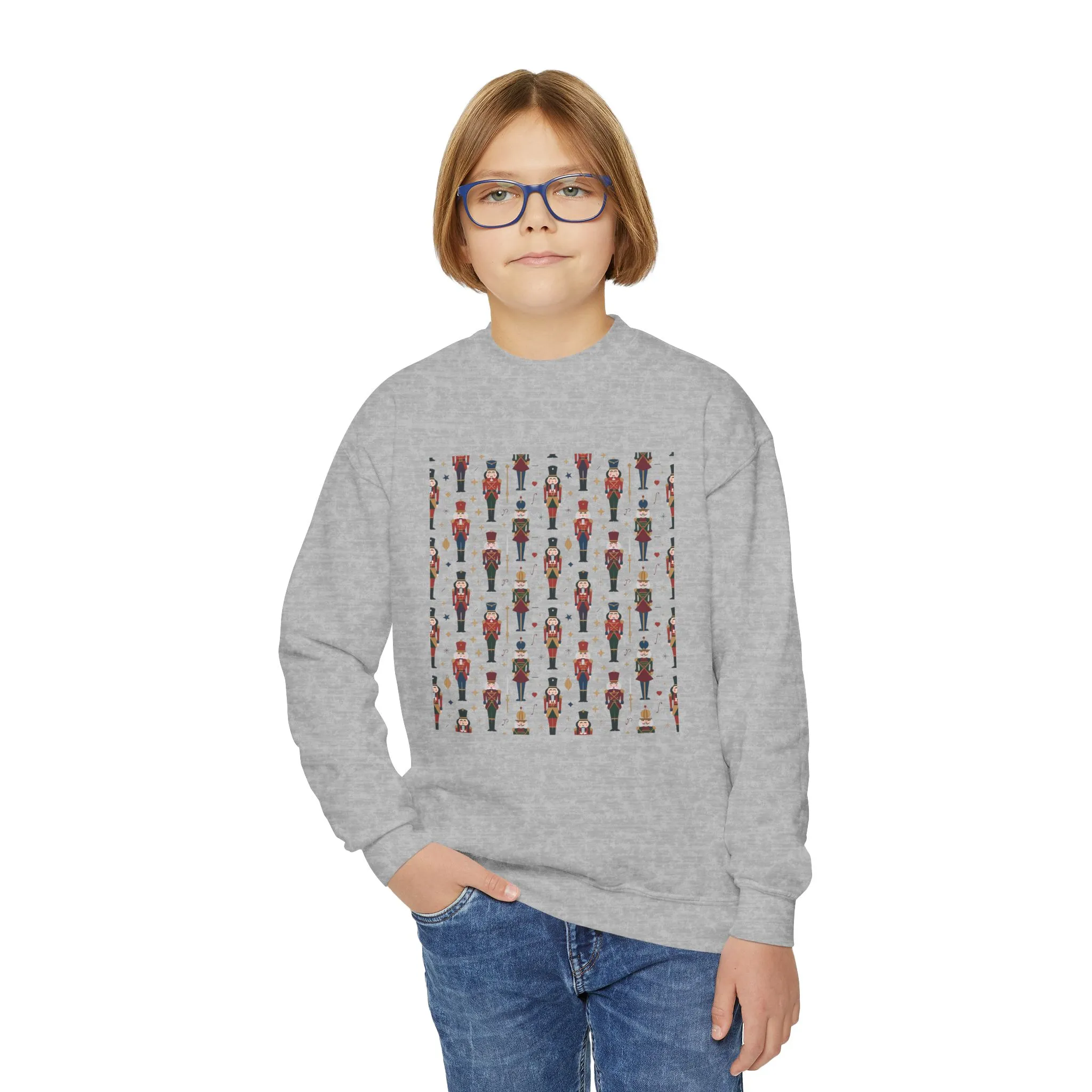 Nutcracker Pattern Kids Christmas T-Shirt, Family Match Holiday Outfit, Festive Christmas Shirt for Boys - Girls - Image 2