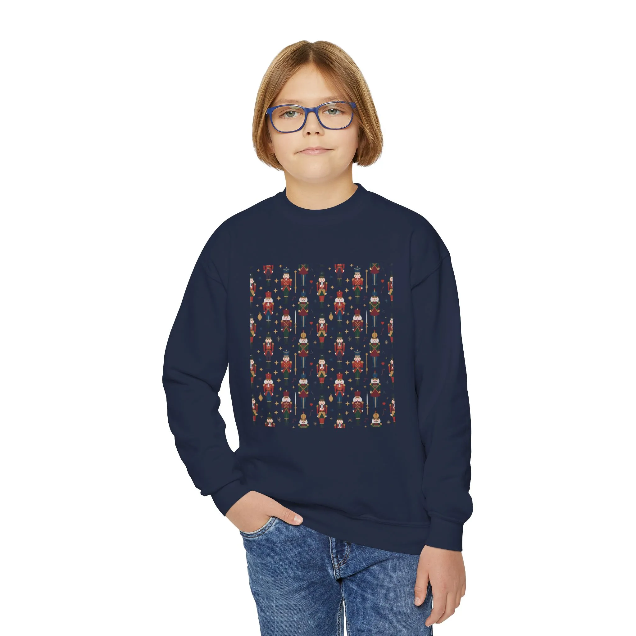 Nutcracker Pattern Kids Christmas T-Shirt, Family Match Holiday Outfit, Festive Christmas Shirt for Boys - Girls - Image 17