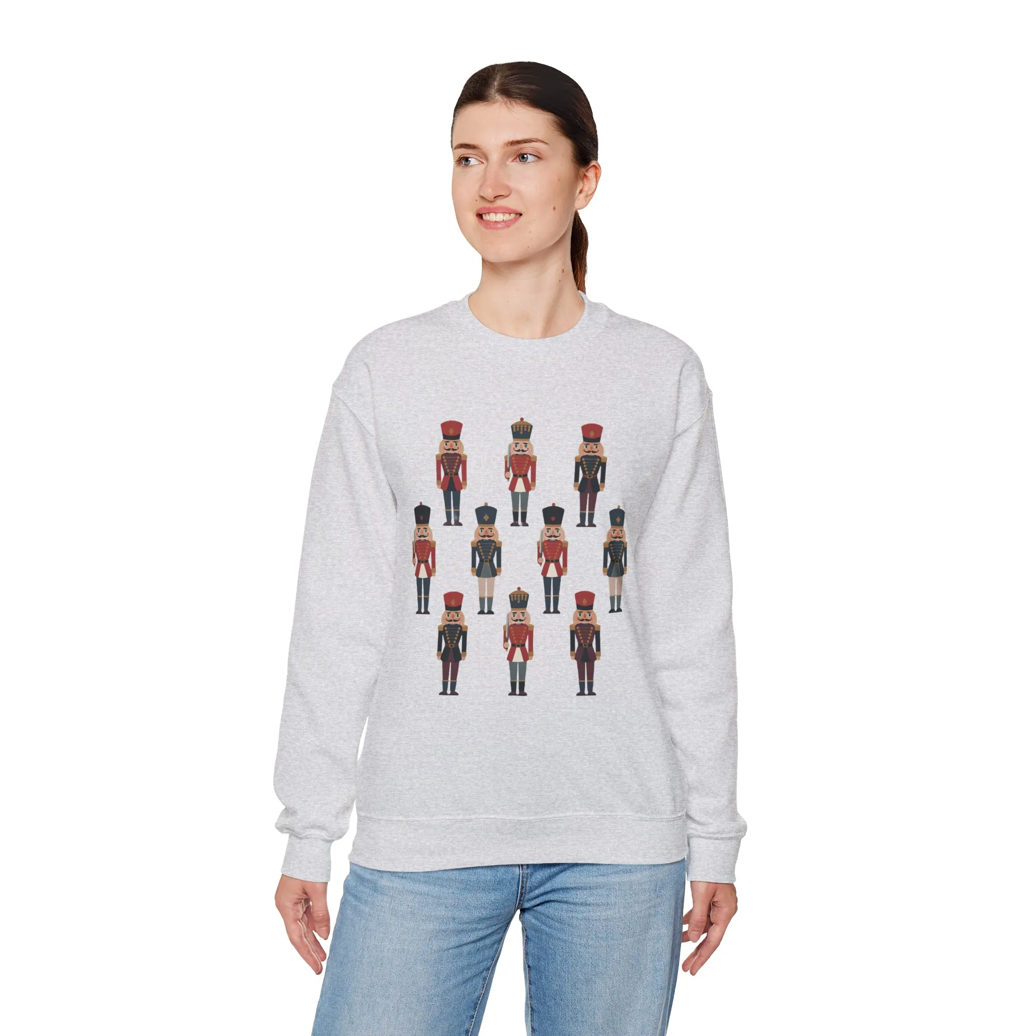 Nutcracker Soldiers Women's Christmas Sweatshirt, Cozy Holiday Sweater, Family - Partner Match Outfit - Image 3