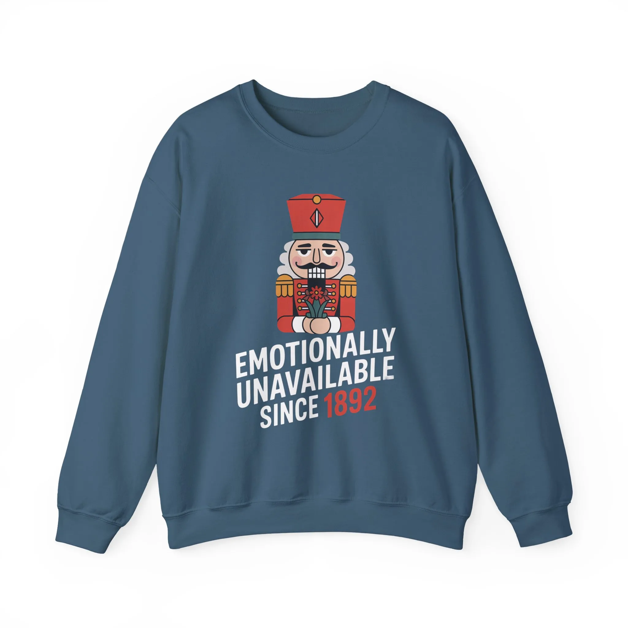 Emotionally Unavailable Since 1892 Men's Sweatshirt, Funny Nutcracker Christmas Sweater, Holiday Gift for Him - Image 2