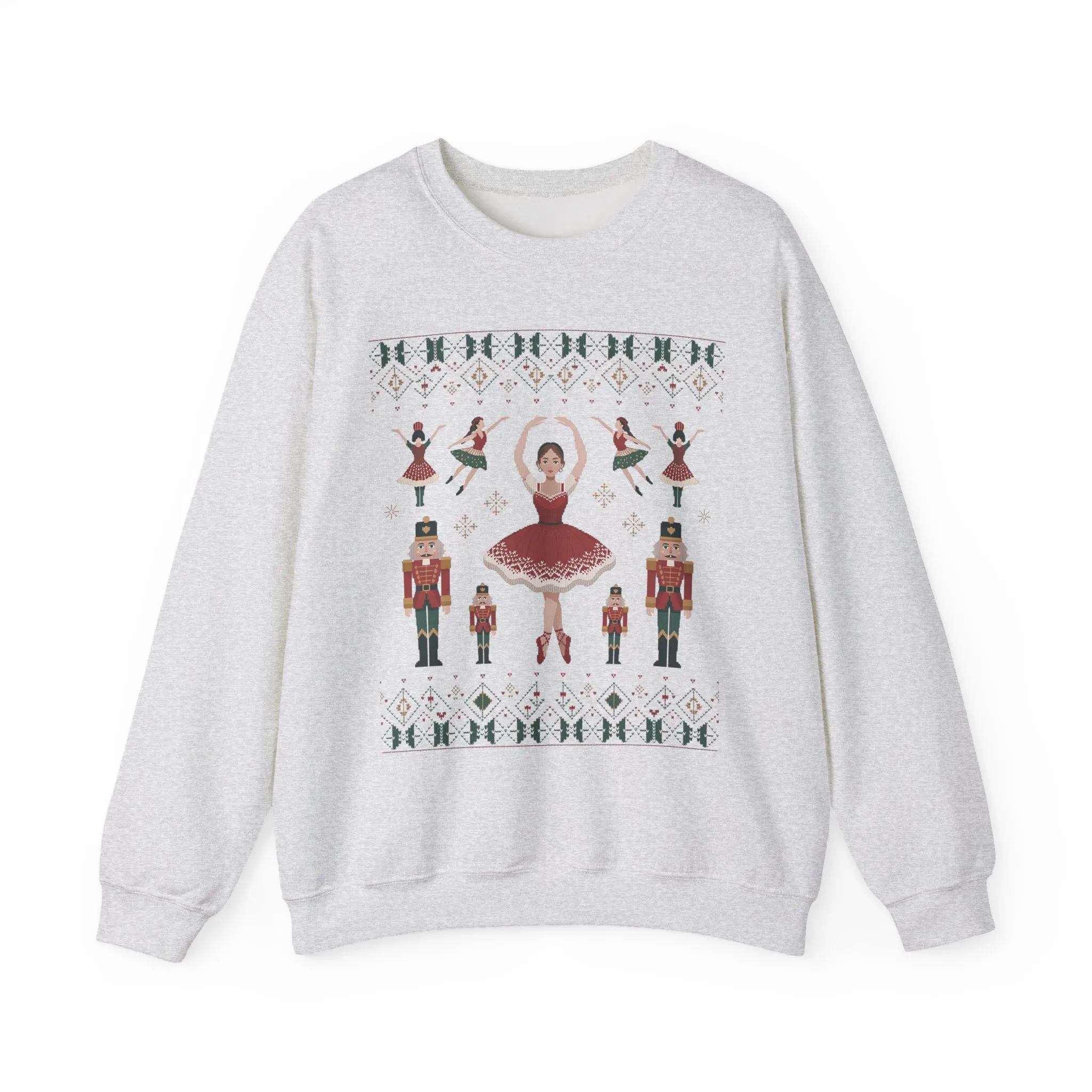 Nutcracker Ballerina Women's Christmas Sweatshirt, Cozy Ballet Sweater, Mom - Daughter Family Match Holiday Outfit - Image 4