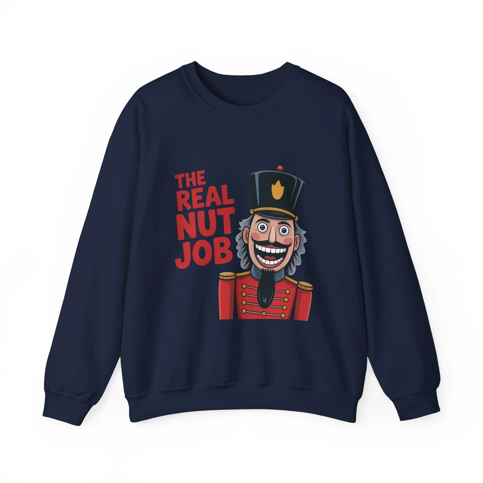 The Real Nut Job Men's Sweatshirt, Funny Nutcracker Christmas Sweater, Holiday Gift for Him - Image 19