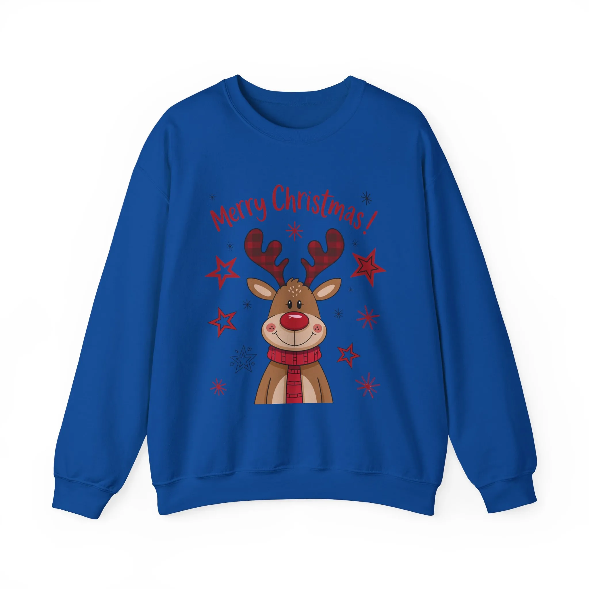 Women's Merry Christmas Reindeer Sweatshirt, Cute Plaid Antlers Design, Holiday Pullover, Mother-Daughter Matching Outfit - Image 16