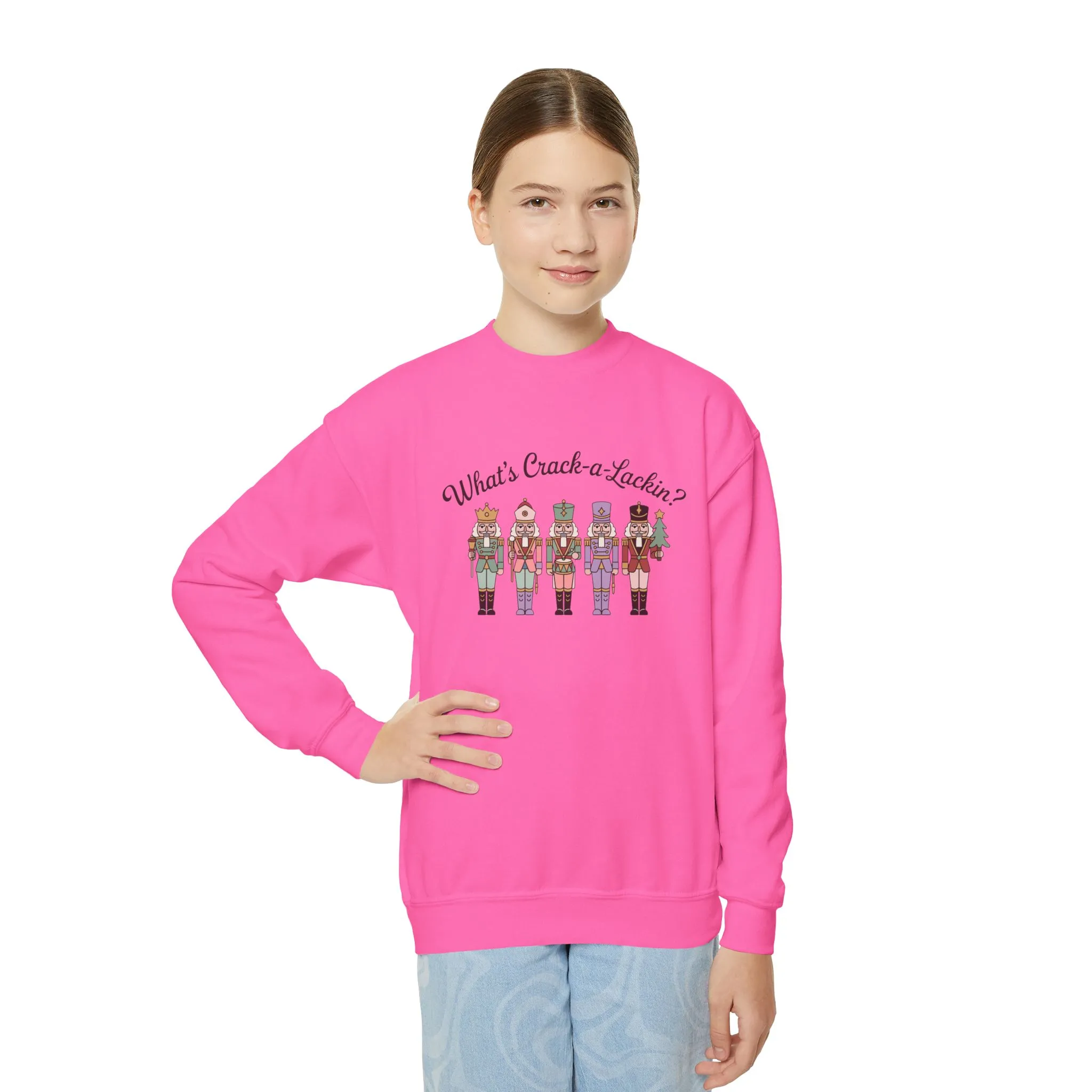 What's Crack-a-Lackin? Girls Christmas Sweatshirt, Cozy Nutcracker Squad Sweater, Mom - Daughter Family Match Outfit - Image 15