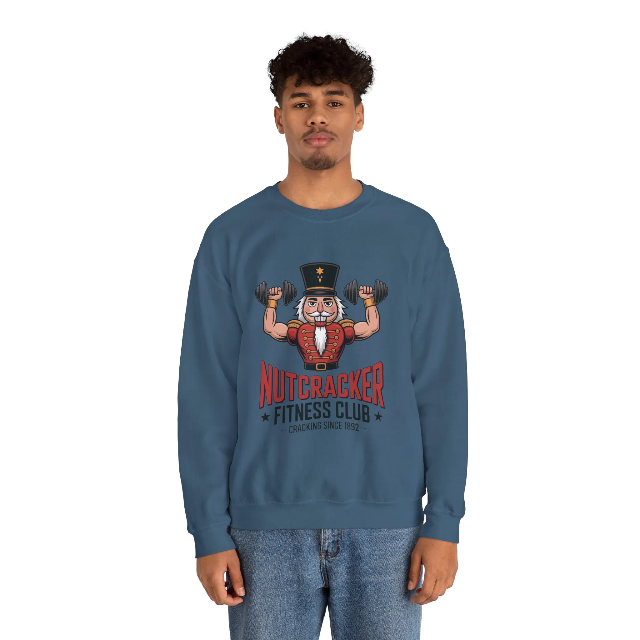 Nutcracker Fitness Club Men's Sweatshirt, Funny Gym Christmas Sweater, Holiday Gift for Him - Image 14