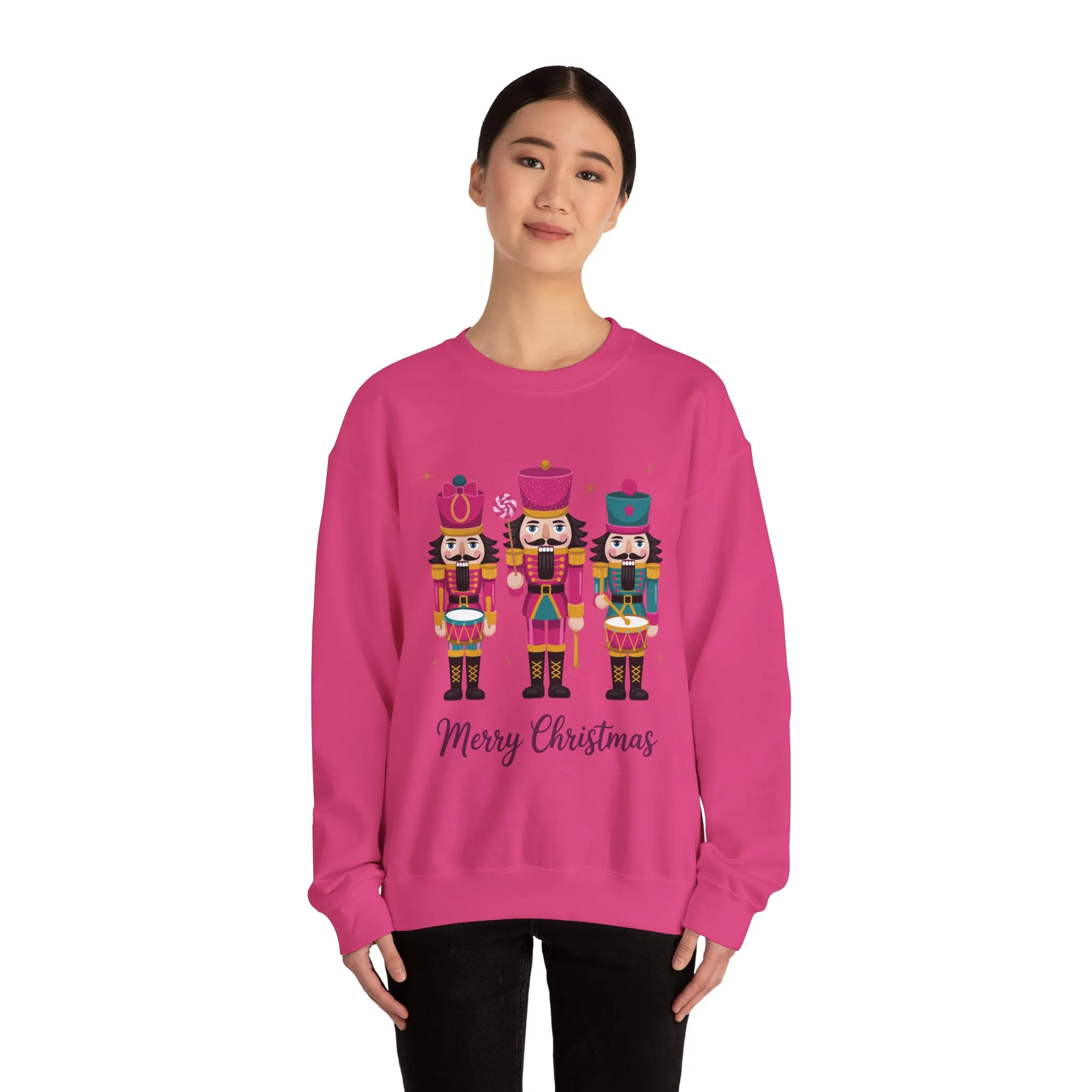 Three Nutcrackers Women's Christmas Sweatshirt, Cozy Holiday Sweater, Mom - Daughter Family Match Christmas Outfit - Image 23