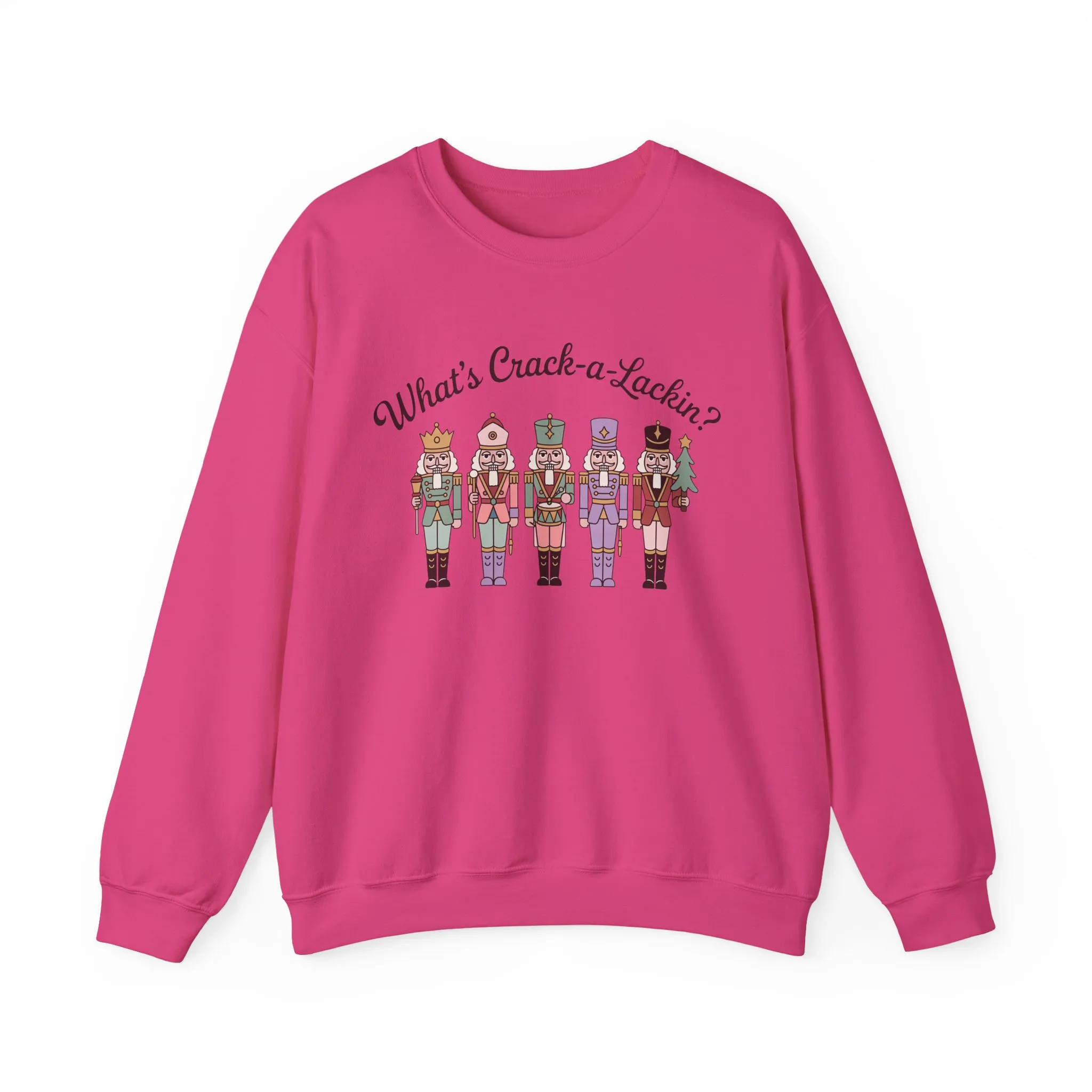 What's Crack-a-Lackin? Women's Funny Christmas Sweatshirt, Nutcracker Squad Sweater, Cozy Holiday Pullover - Image 22