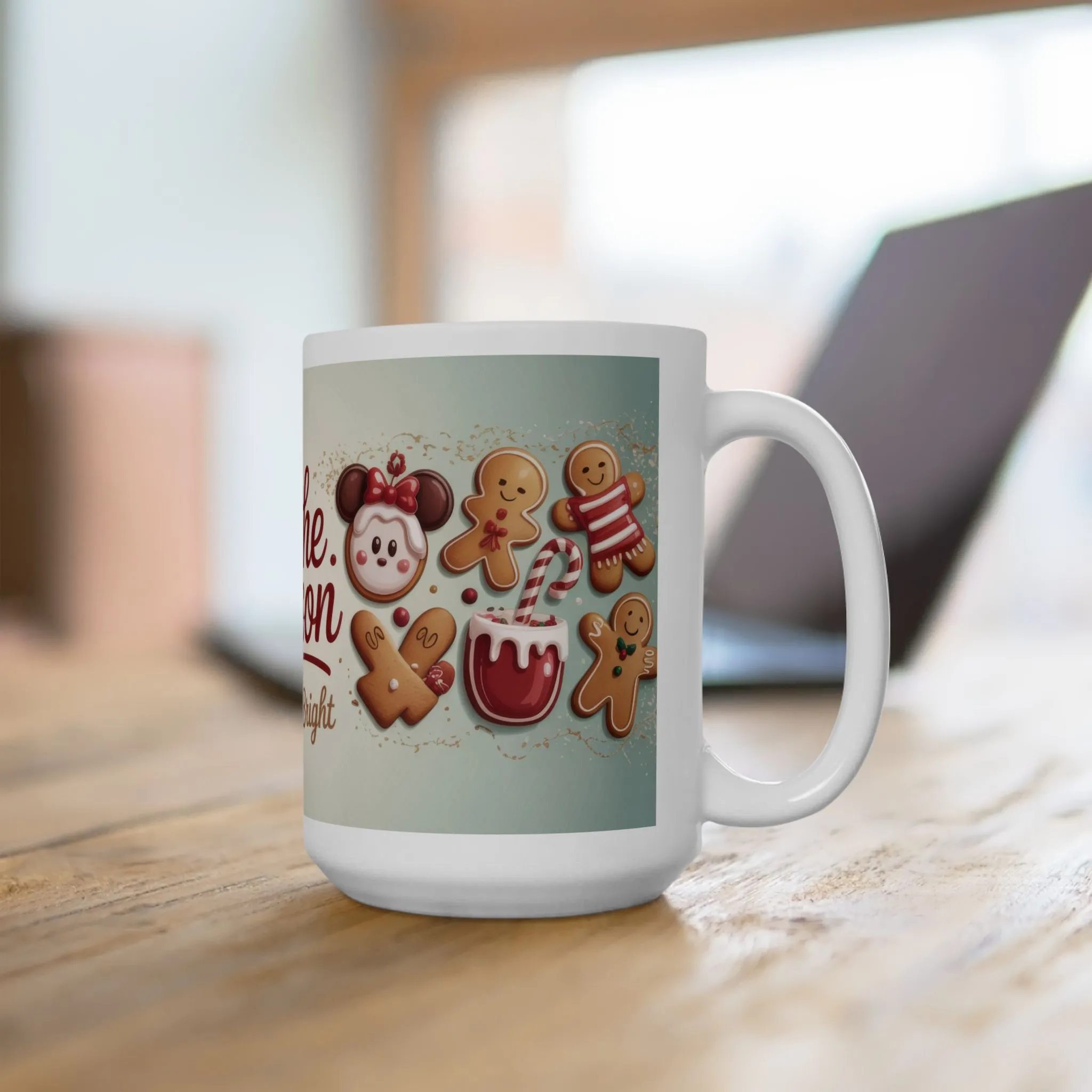 Tis The Season Christmas Mug, Gingerbread Cookie Cup, Cute Holiday Cocoa Mug, Merry - Bright Gift Idea, Ceramic Mug, (11oz, 15oz) - Image 12