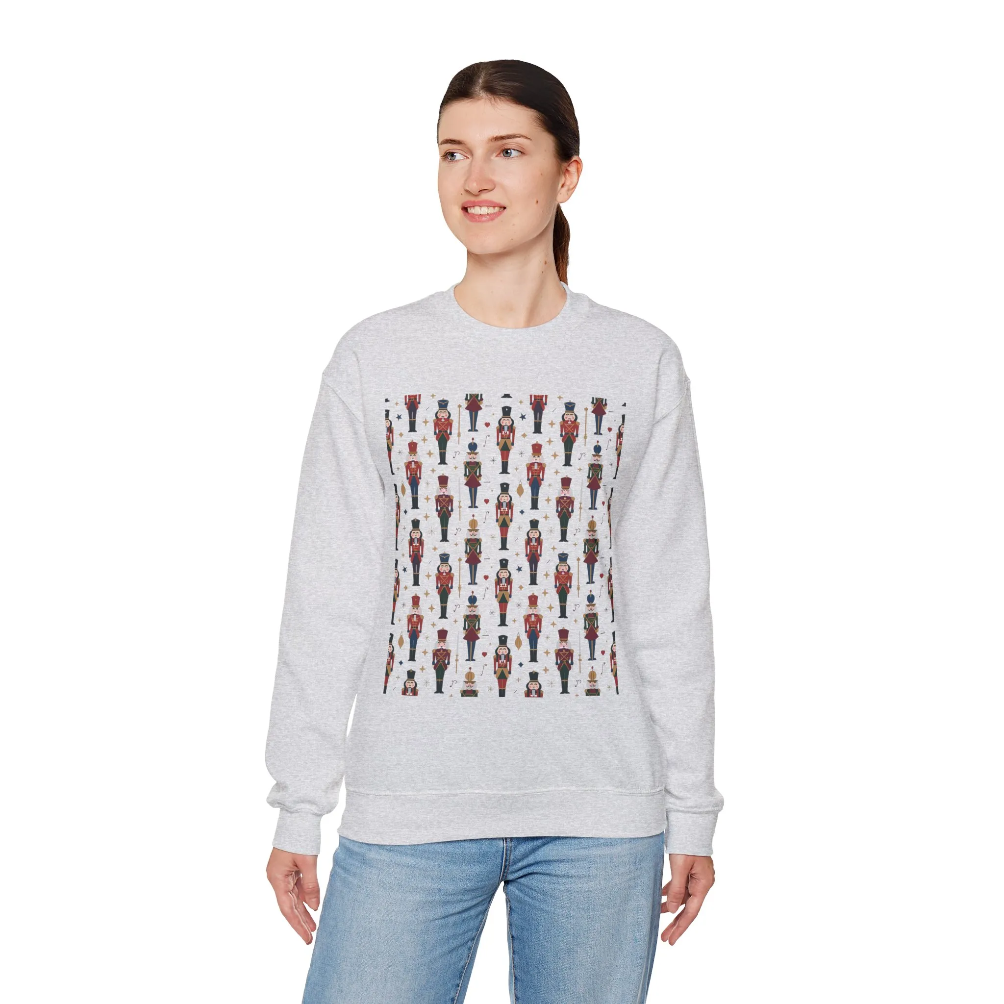 Nutcracker Pattern Women's Sweatshirt, Cozy Christmas Sweater, Holiday Gift for Her - Image 6