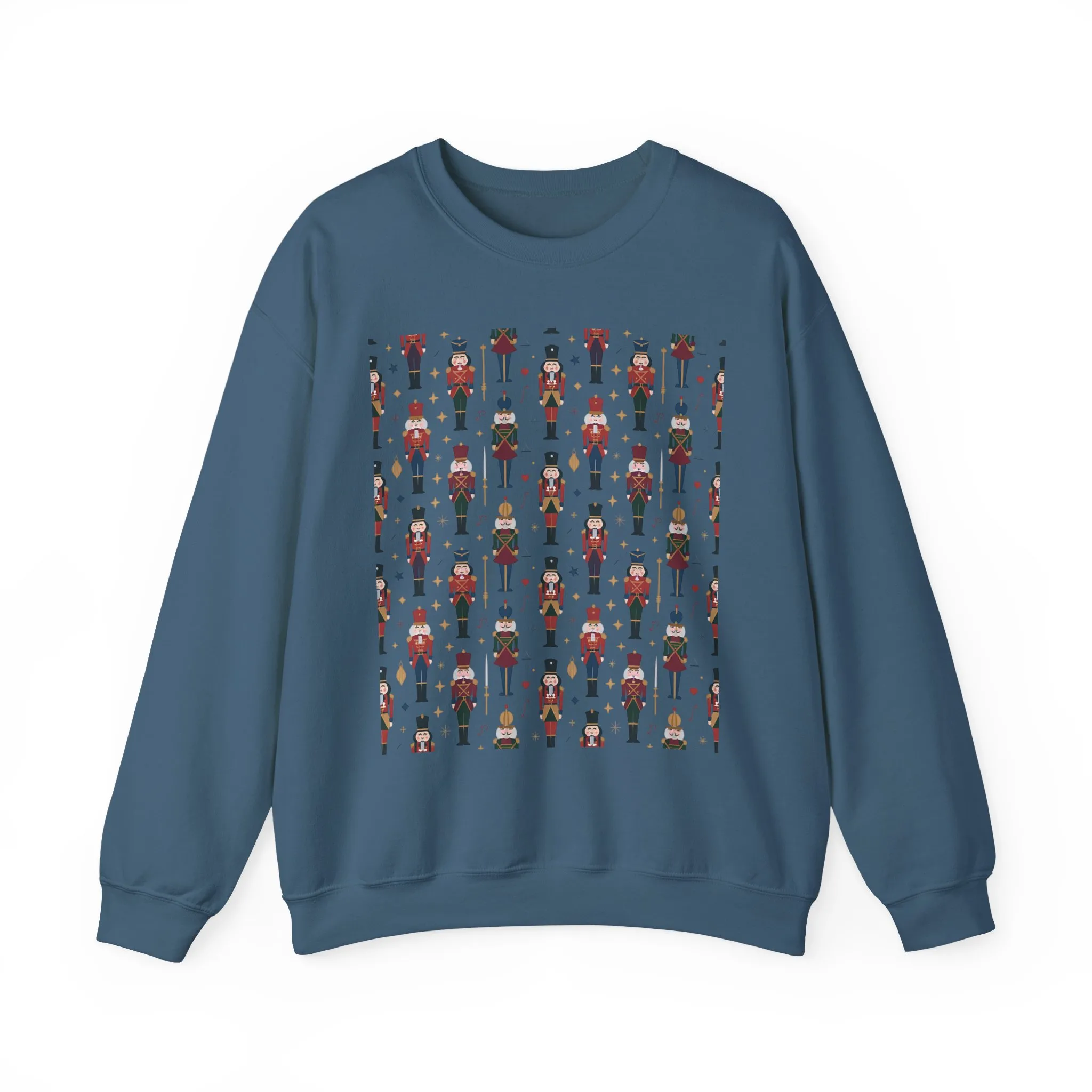 Nutcracker Pattern Men's Sweatshirt, Festive Christmas Pullover, Holiday Gift for Him - Image 16