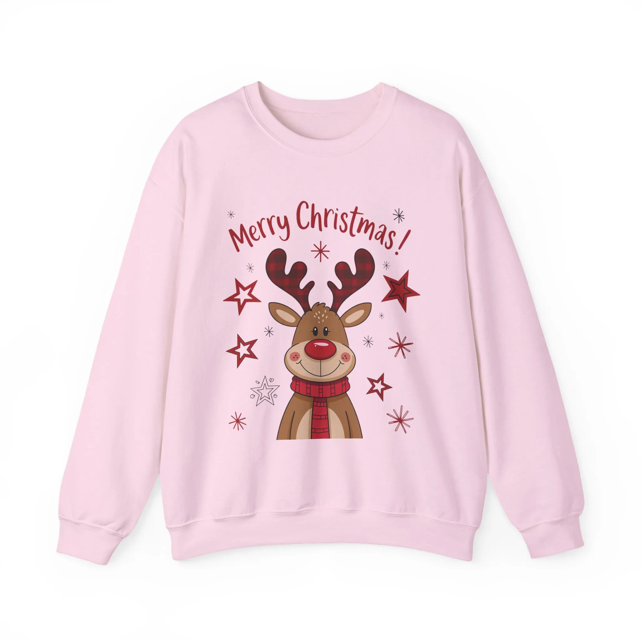 Women's Merry Christmas Reindeer Sweatshirt, Cute Plaid Antlers Design, Holiday Pullover, Mother-Daughter Matching Outfit - Image 22