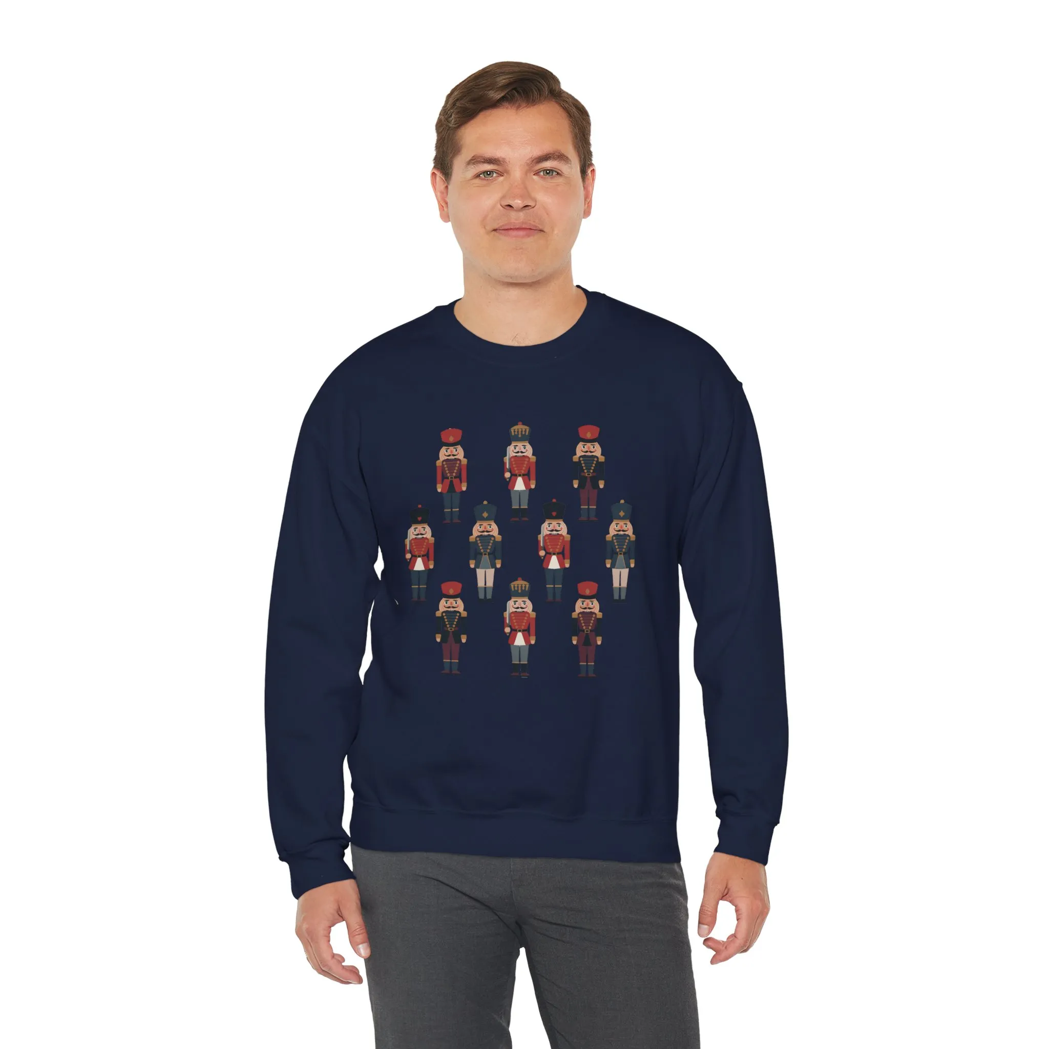 Nutcracker Soldiers Men's Christmas Sweatshirt, Classic Holiday Sweater, Family - Partner Match Outfit - Image 24