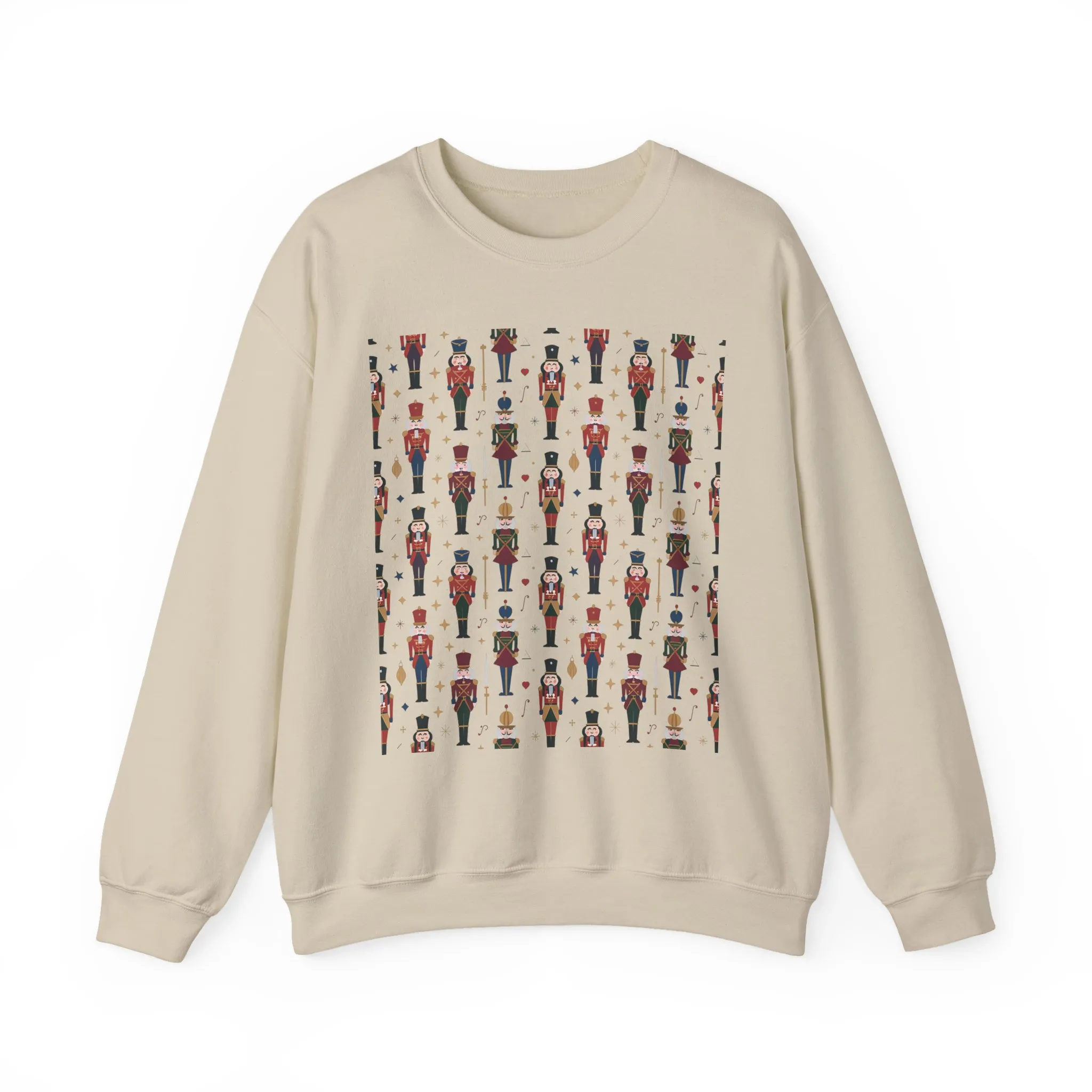 Nutcracker Pattern Men's Sweatshirt, Festive Christmas Pullover, Holiday Gift for Him - Image 10