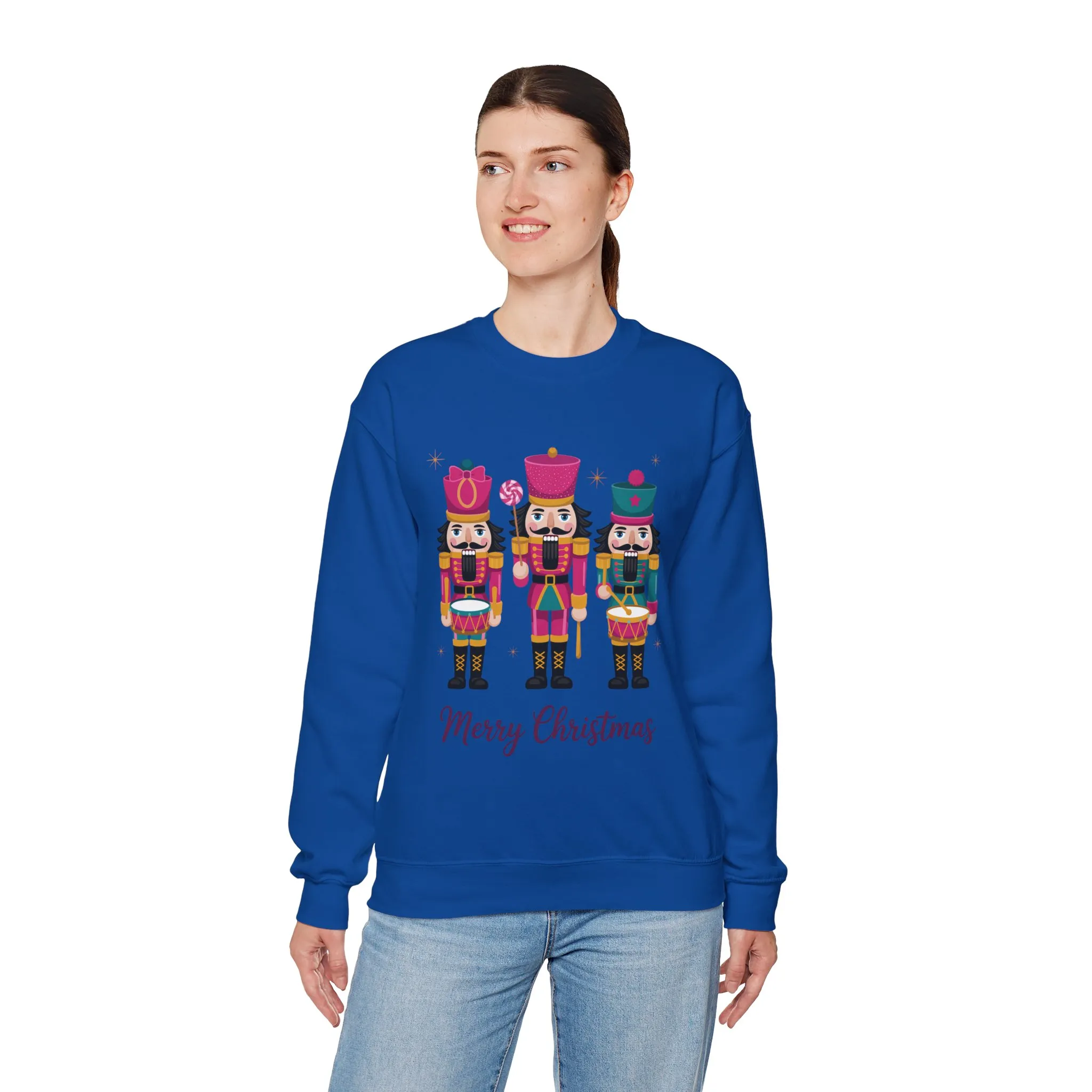 Three Nutcrackers Women's Christmas Sweatshirt, Cozy Holiday Sweater, Mom - Daughter Family Match Christmas Outfit - Image 18