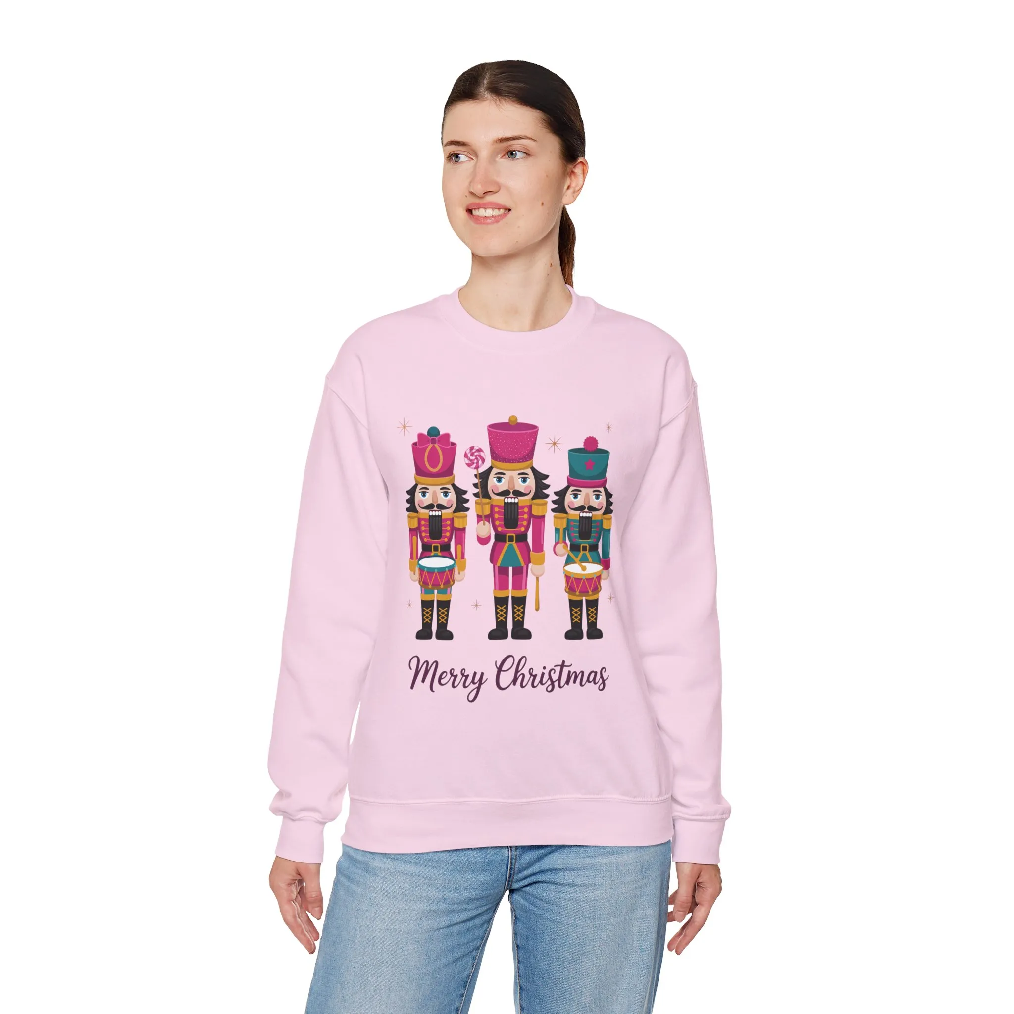 Three Nutcrackers Women's Christmas Sweatshirt, Cozy Holiday Sweater, Mom - Daughter Family Match Christmas Outfit - Image 21