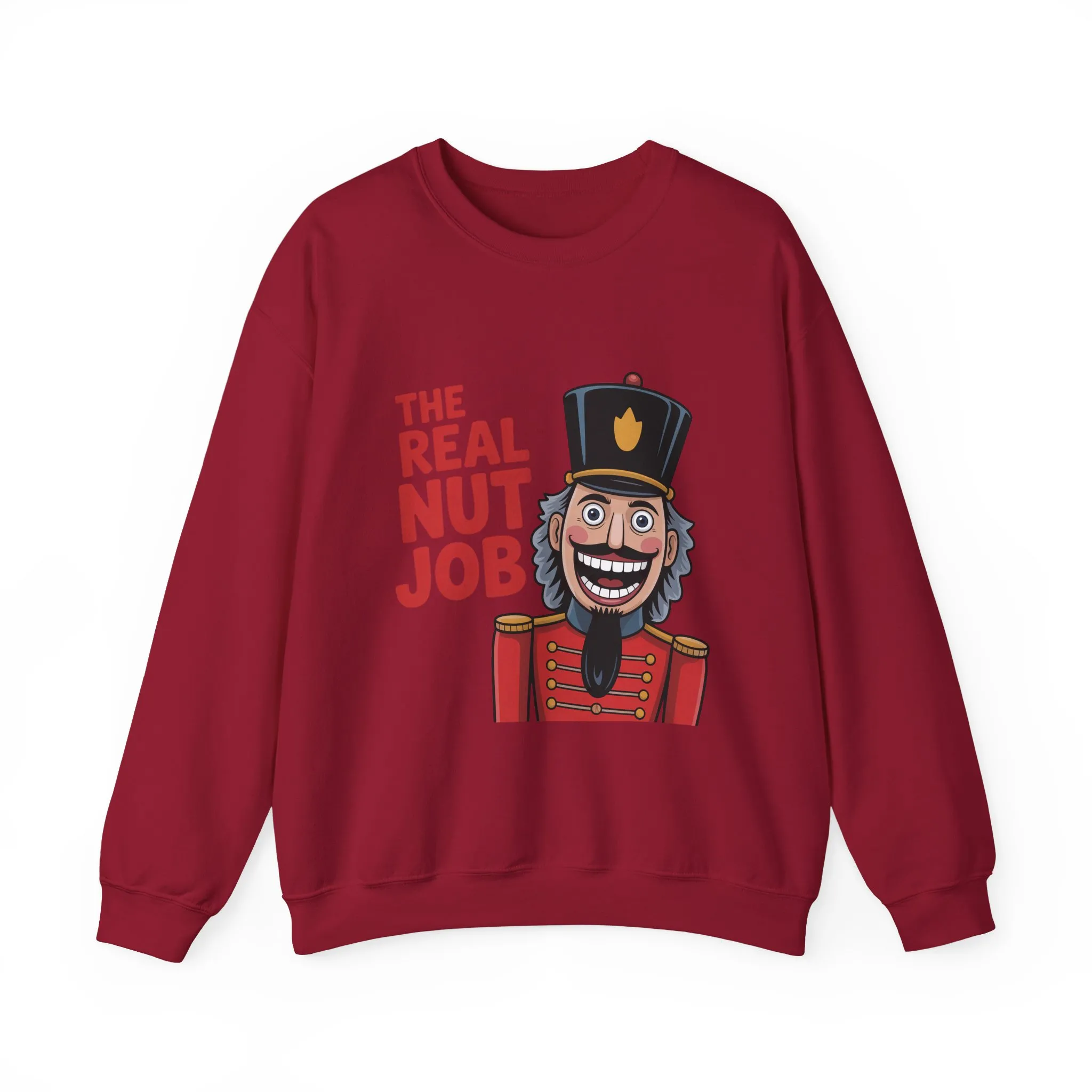 The Real Nut Job Men's Sweatshirt, Funny Nutcracker Christmas Sweater, Holiday Gift for Him - Image 22