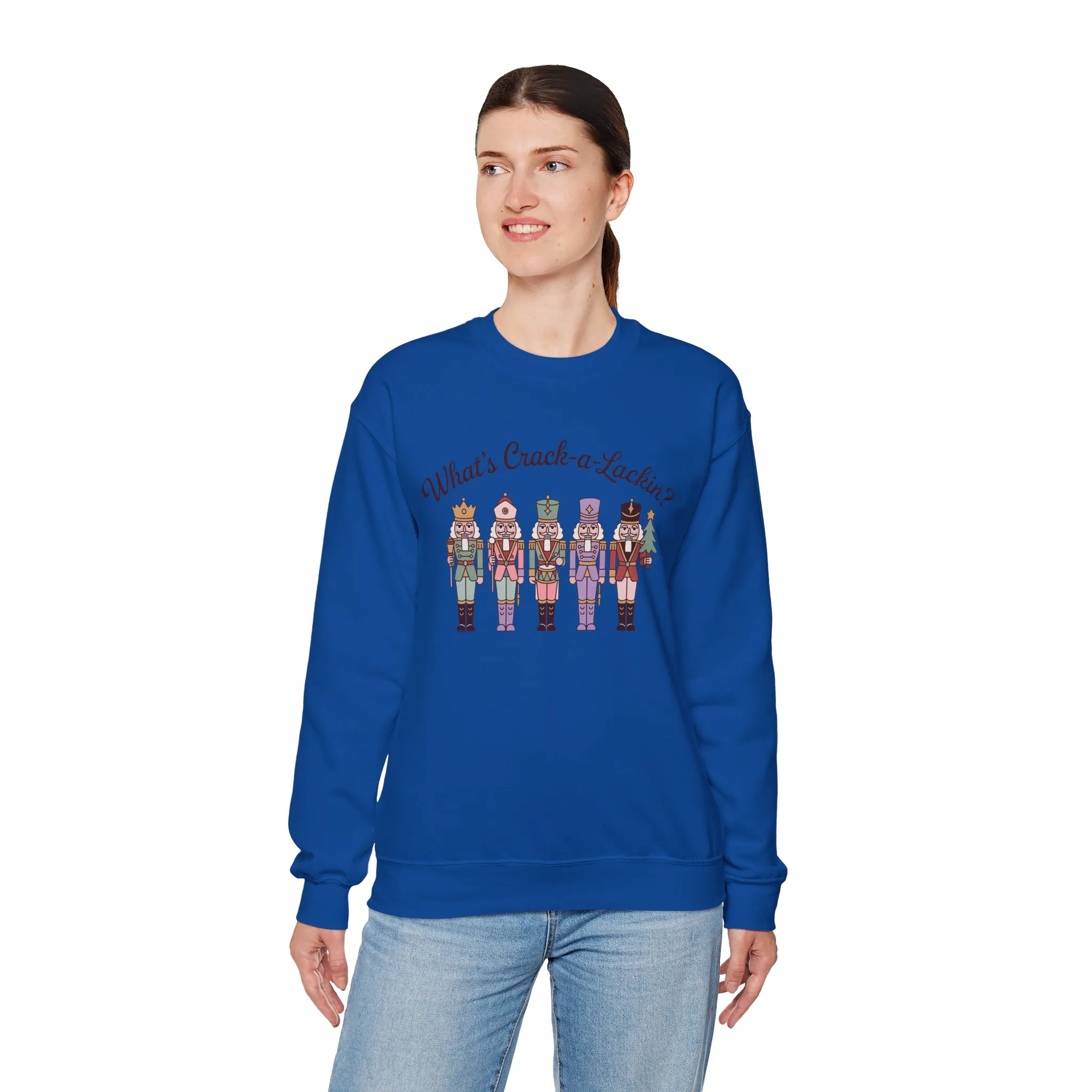 What's Crack-a-Lackin? Women's Funny Christmas Sweatshirt, Nutcracker Squad Sweater, Cozy Holiday Pullover - Image 18