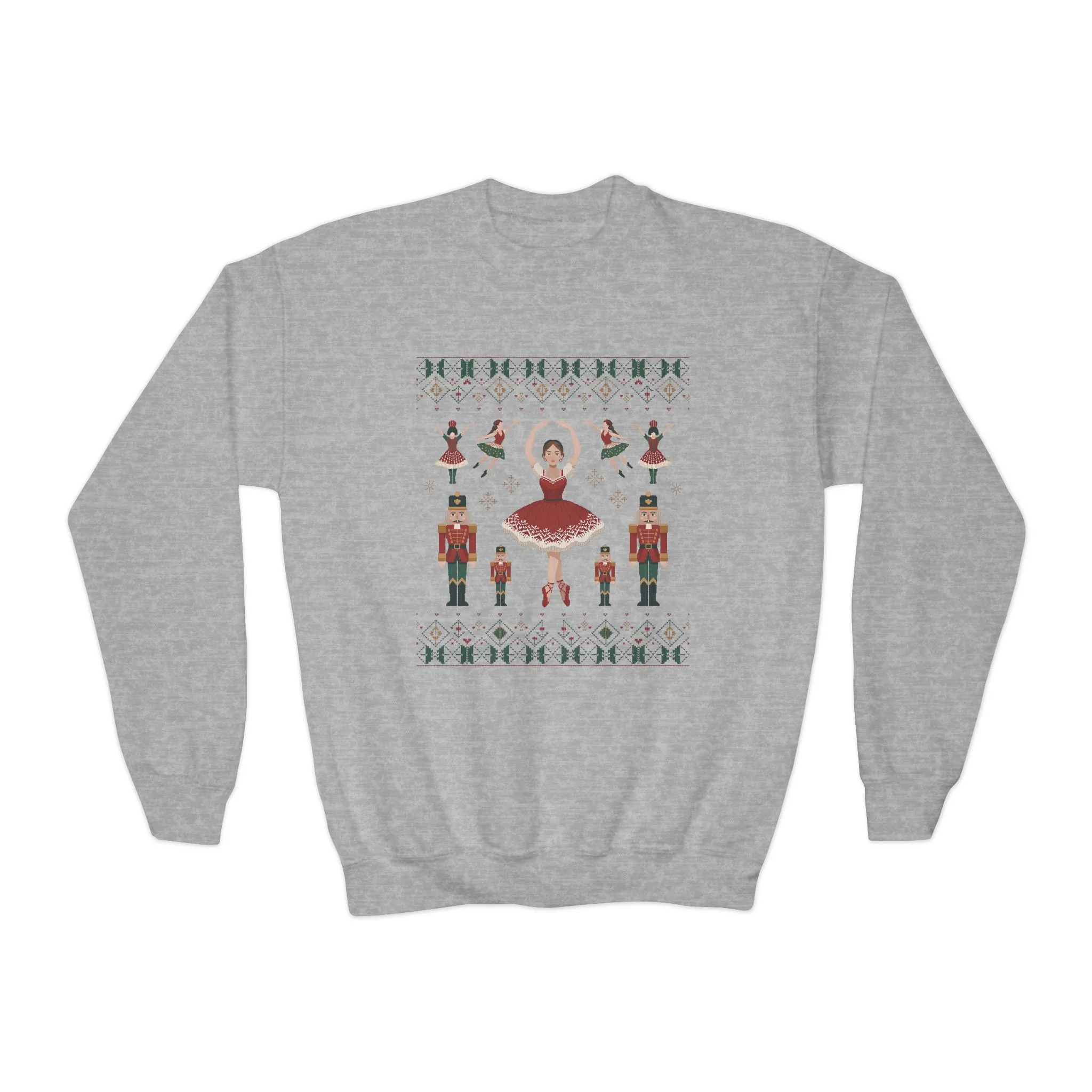 Nutcracker Ballerina Girls Christmas Sweatshirt, Cozy Holiday Sweater, Mom - Daughter Family Match Outfit - Image 5