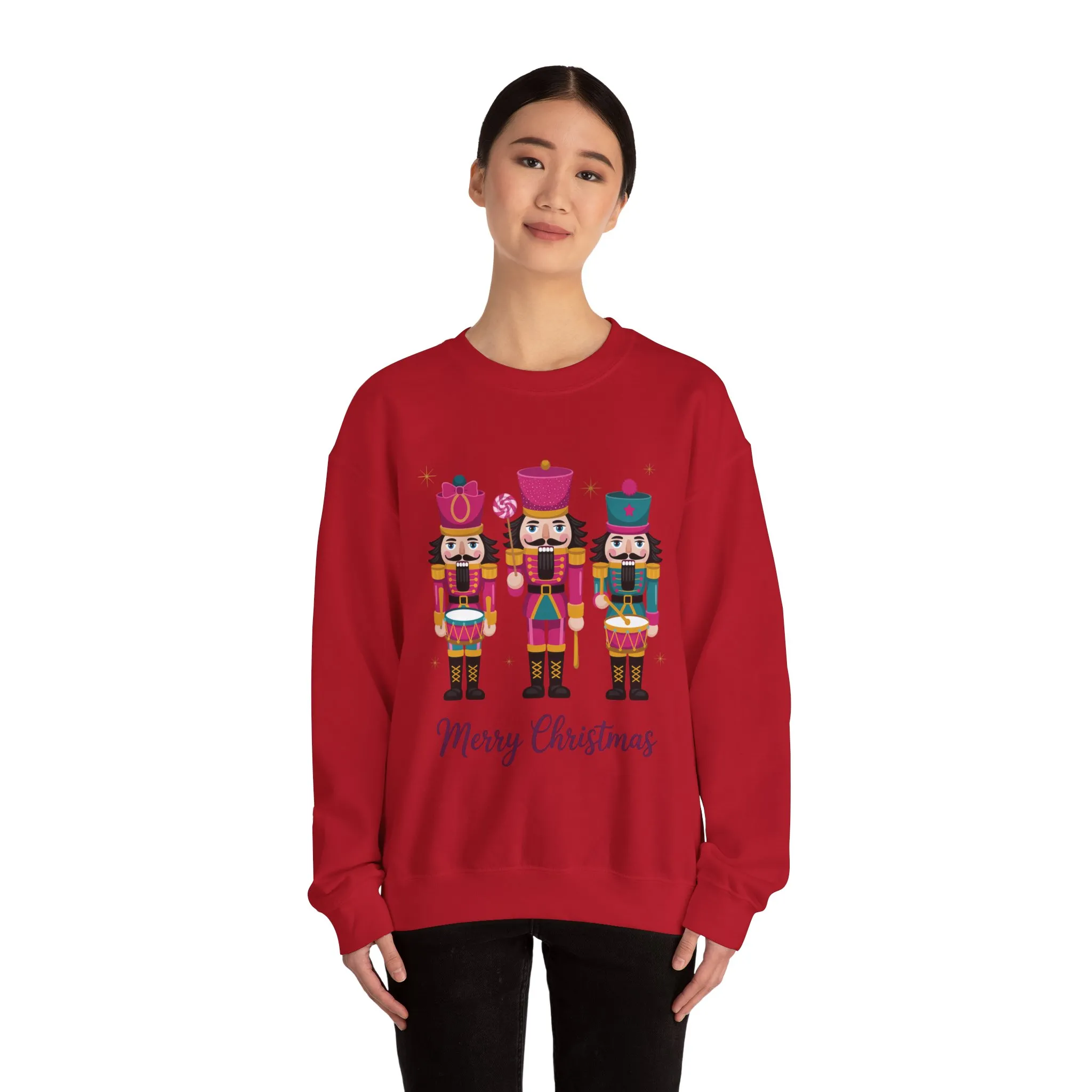 Three Nutcrackers Women's Christmas Sweatshirt, Cozy Holiday Sweater, Mom - Daughter Family Match Christmas Outfit - Image 26