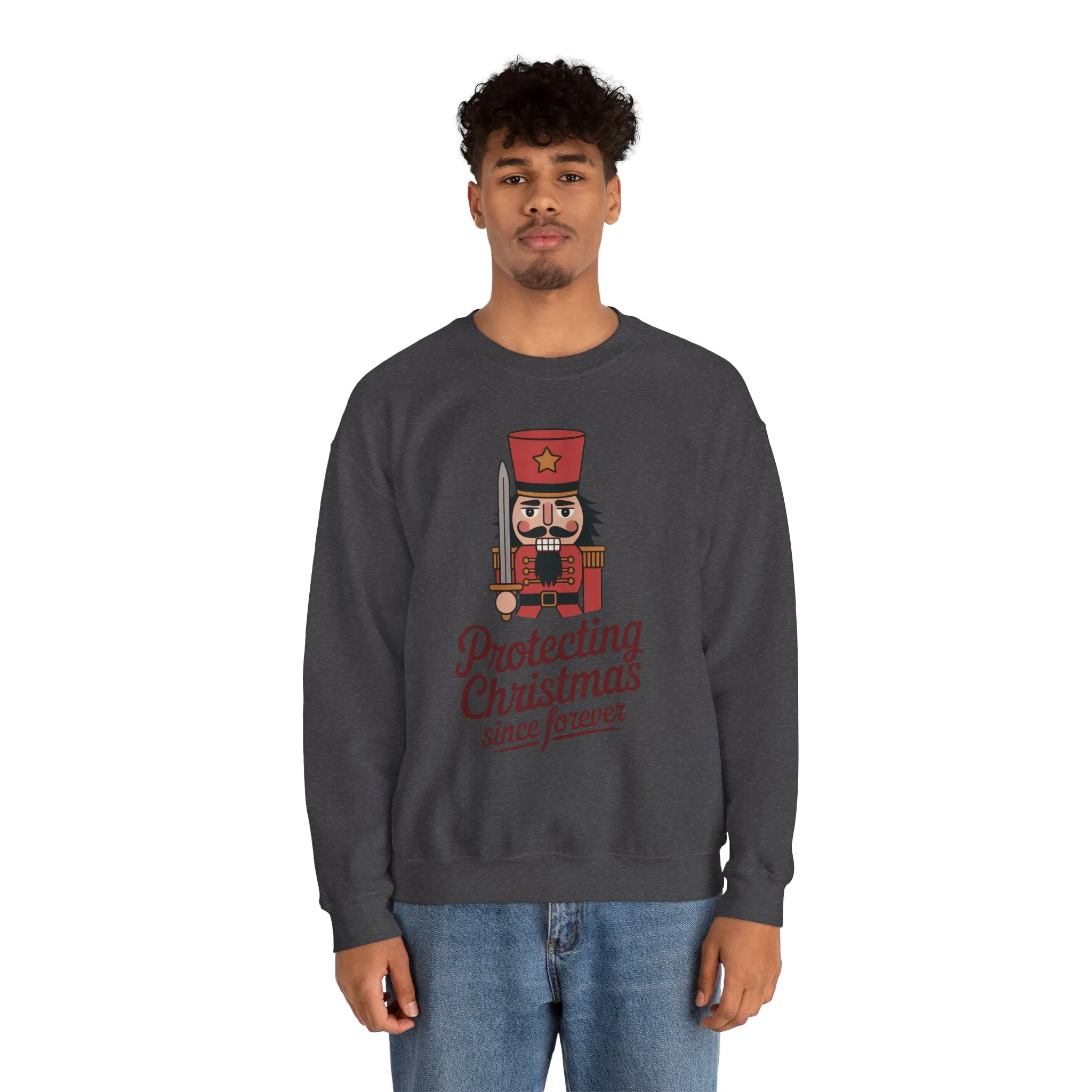 Protecting Christmas Since Forever Men's Sweatshirt, Funny Nutcracker Christmas Sweater, Holiday Gift for Him - Image 14