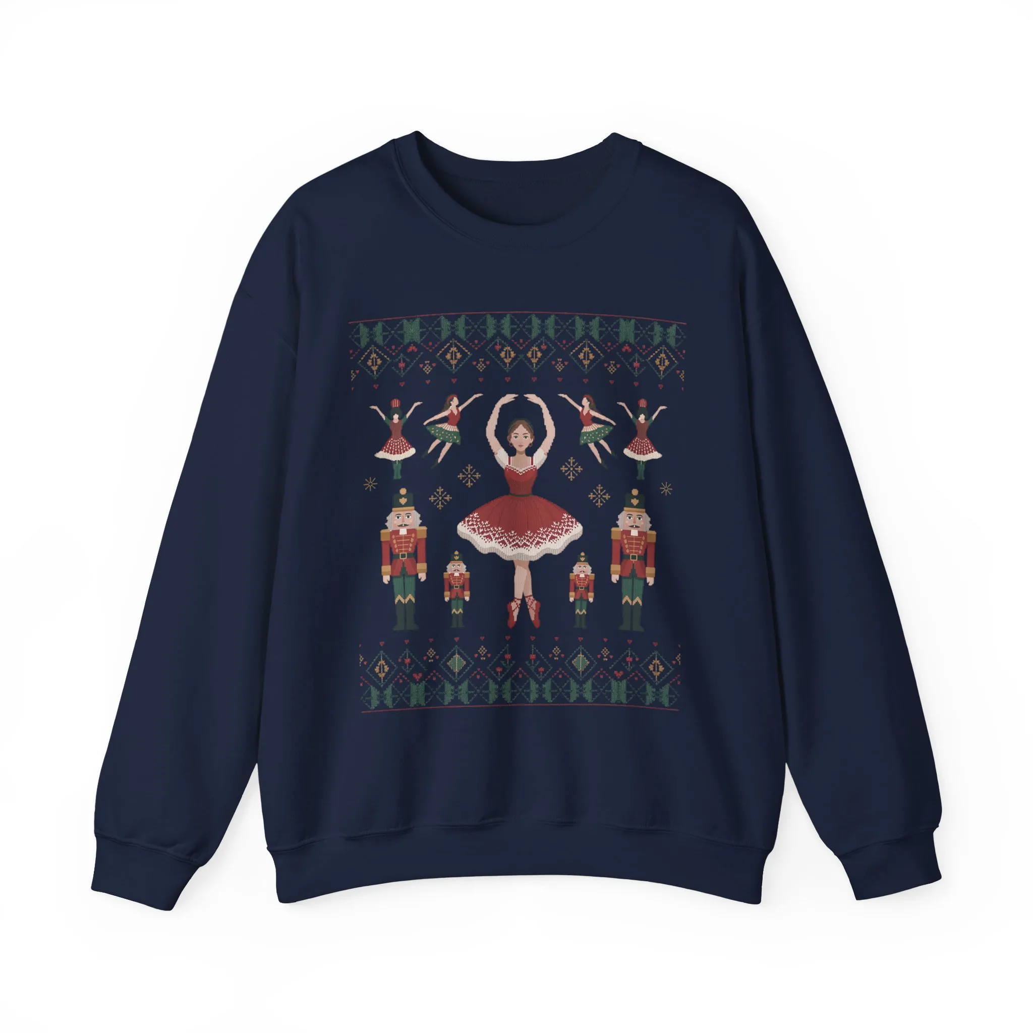 Nutcracker Ballerina Women's Christmas Sweatshirt, Cozy Ballet Sweater, Mom - Daughter Family Match Holiday Outfit - Image 19