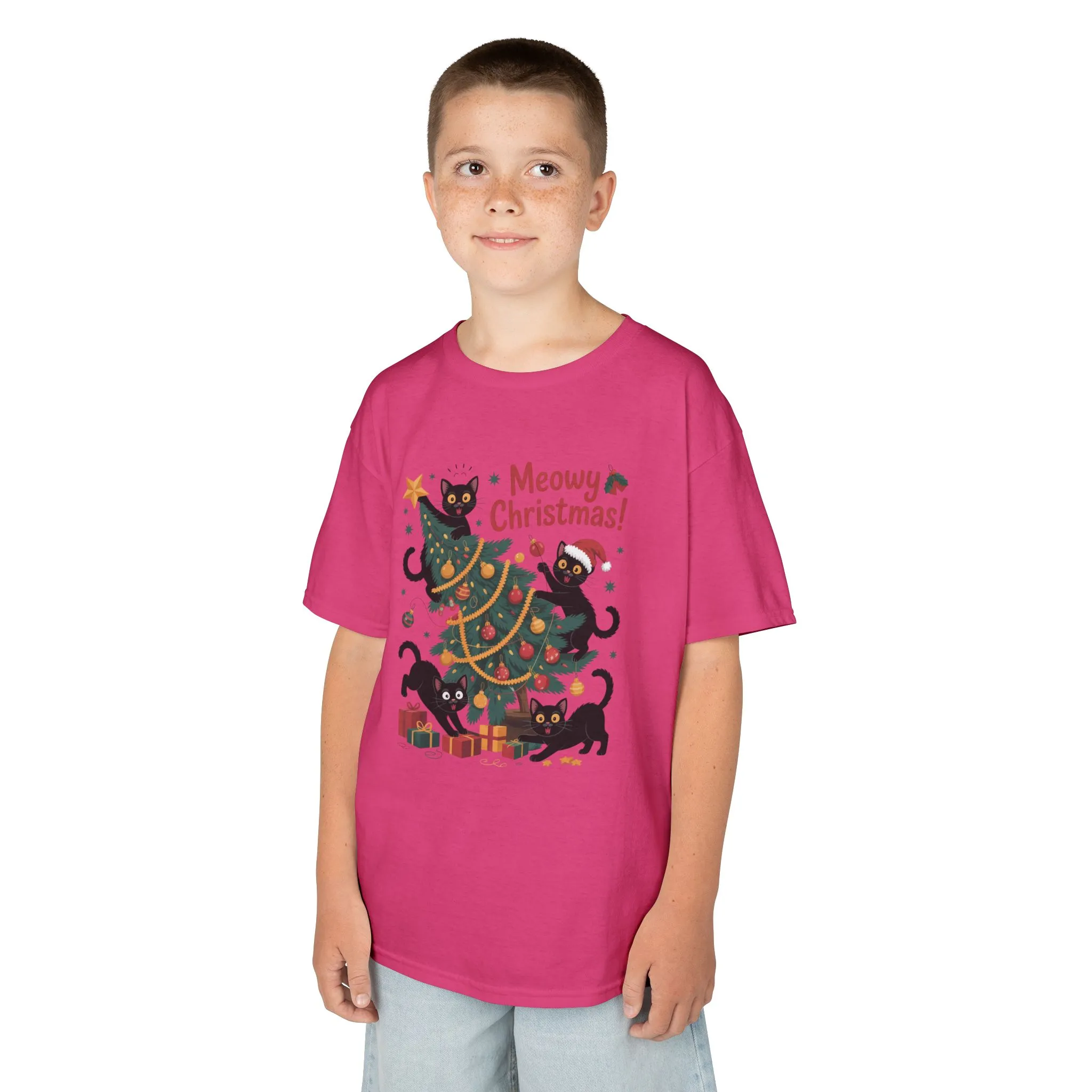 Kids Funny Cat Christmas Tree T-Shirt, Cute Black Cats Holiday Tee, Christmas Cat Chaos Shirt for Girls - Image 27