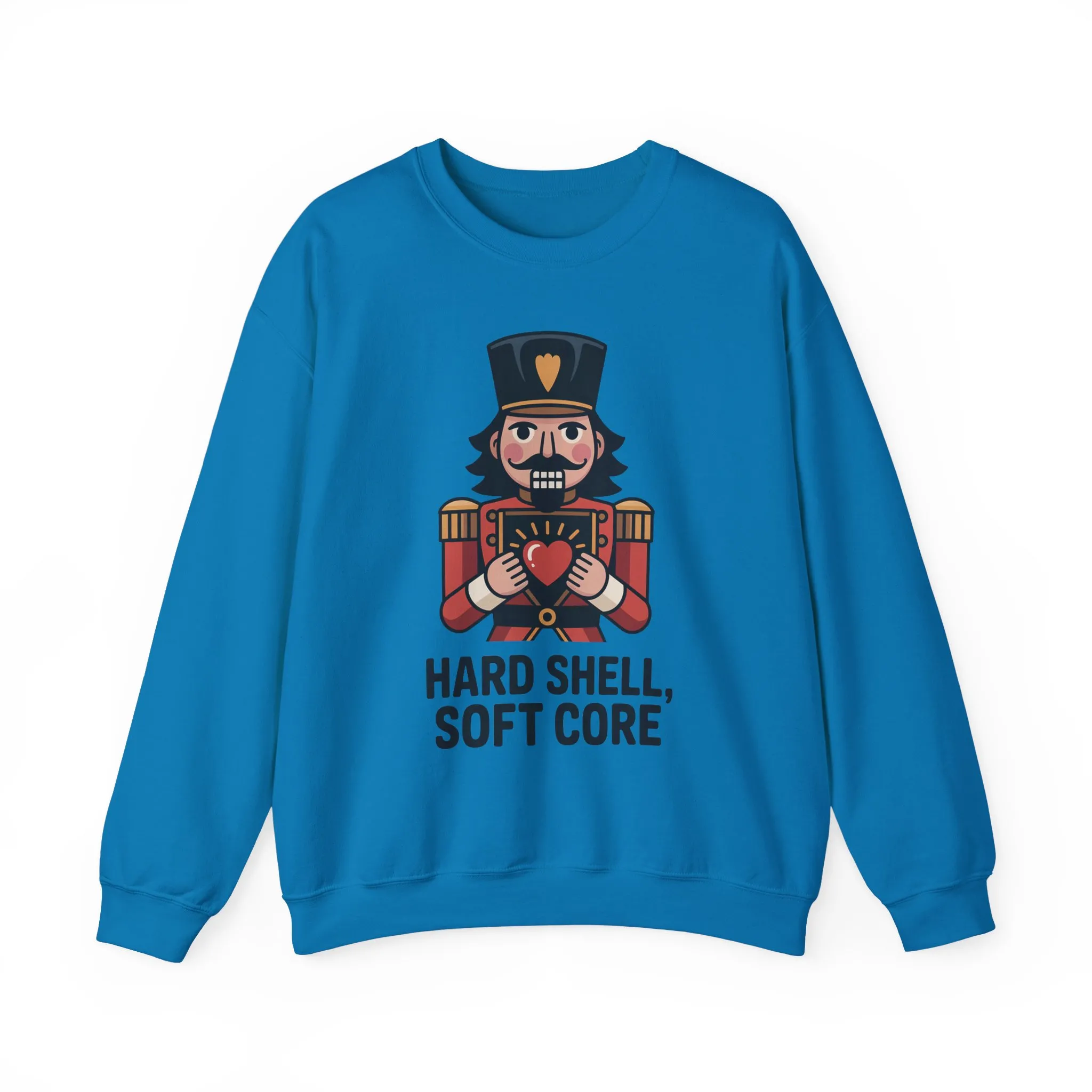 Hard Shell Soft Core Men's Sweatshirt, Funny Nutcracker Christmas Sweater, Holiday Gift for Him - Image 13
