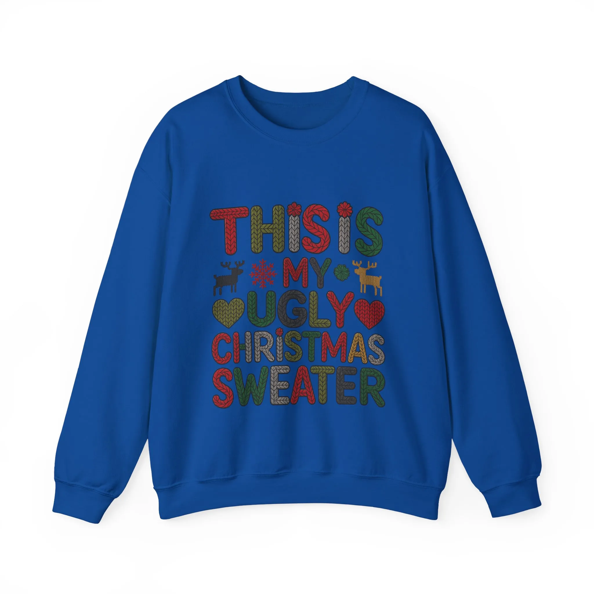 This Is My Ugly Christmas Sweater Women's Sweatshirt, Funny Holiday Pullover, Festive Knit Letter Design, Christmas Party Outfit - Image 13