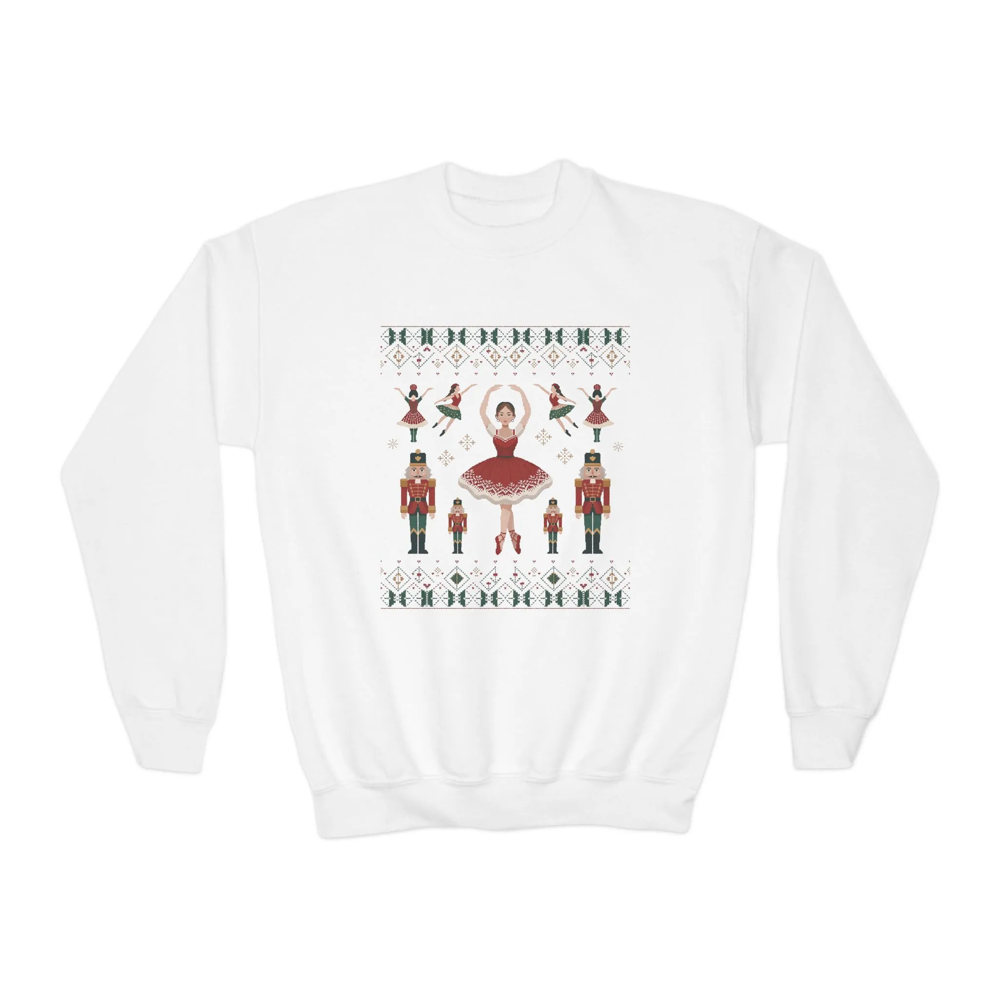 Nutcracker Ballerina Girls Christmas Sweatshirt, Cozy Holiday Sweater, Mom - Daughter Family Match Outfit - Image 3