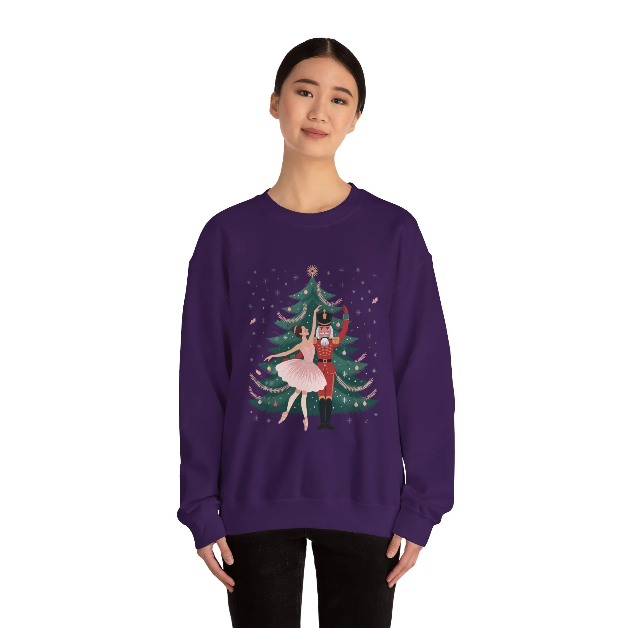 Nutcracker Ballerina Women's Sweatshirt, Cozy Christmas Sweater, Family Match Holiday Outfit for Mom - Image 17