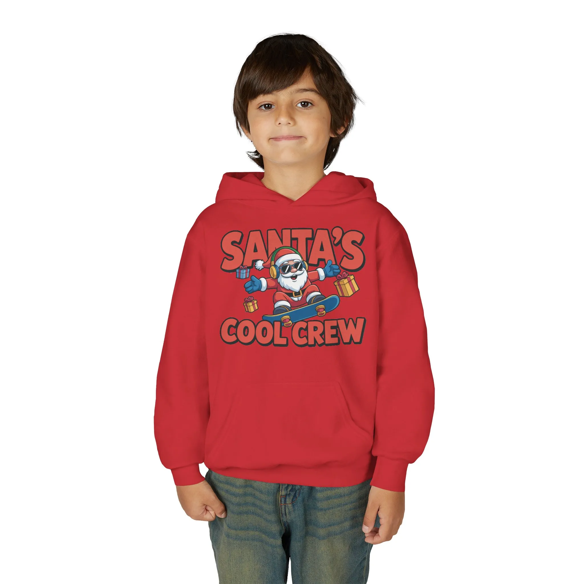 Santa's Cool Crew Youth Hoodie, Funny Christmas Hoodie for Boys, Cool Santa Skateboard Gift, Youth Heavy Blend Hooded Sweatshirt - Image 23