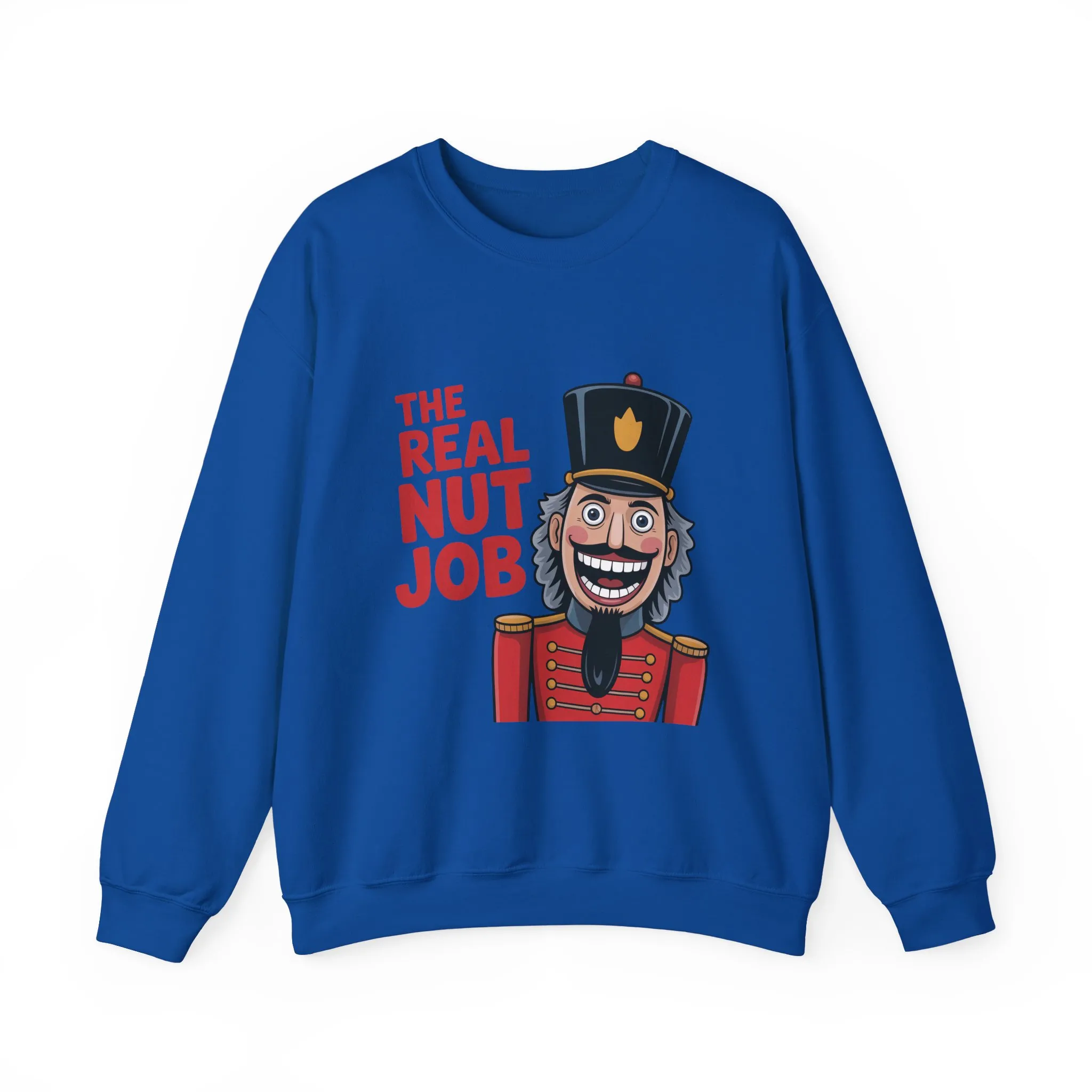 The Real Nut Job Men's Sweatshirt, Funny Nutcracker Christmas Sweater, Holiday Gift for Him - Image 16