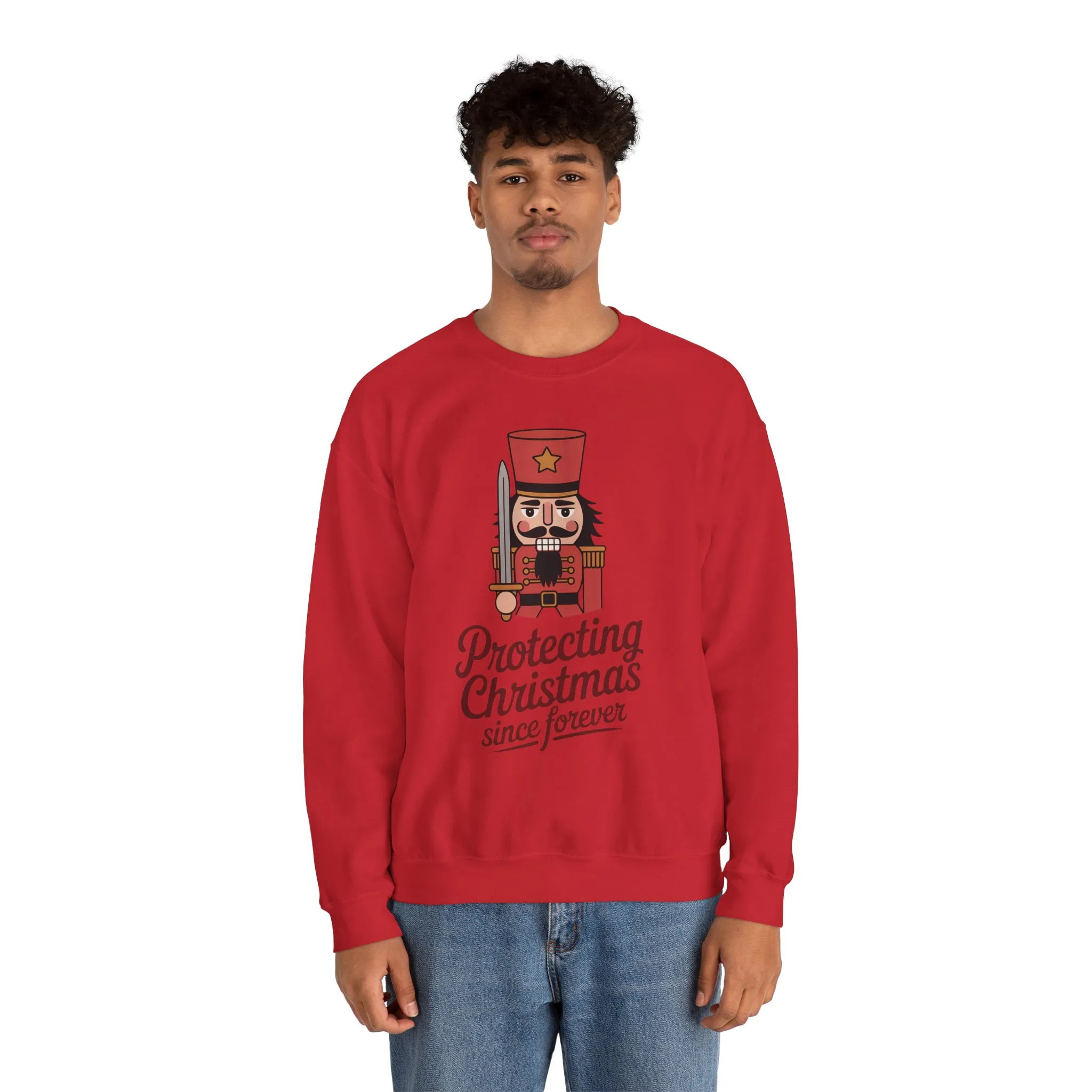 Protecting Christmas Since Forever Men's Sweatshirt, Funny Nutcracker Christmas Sweater, Holiday Gift for Him - Image 26
