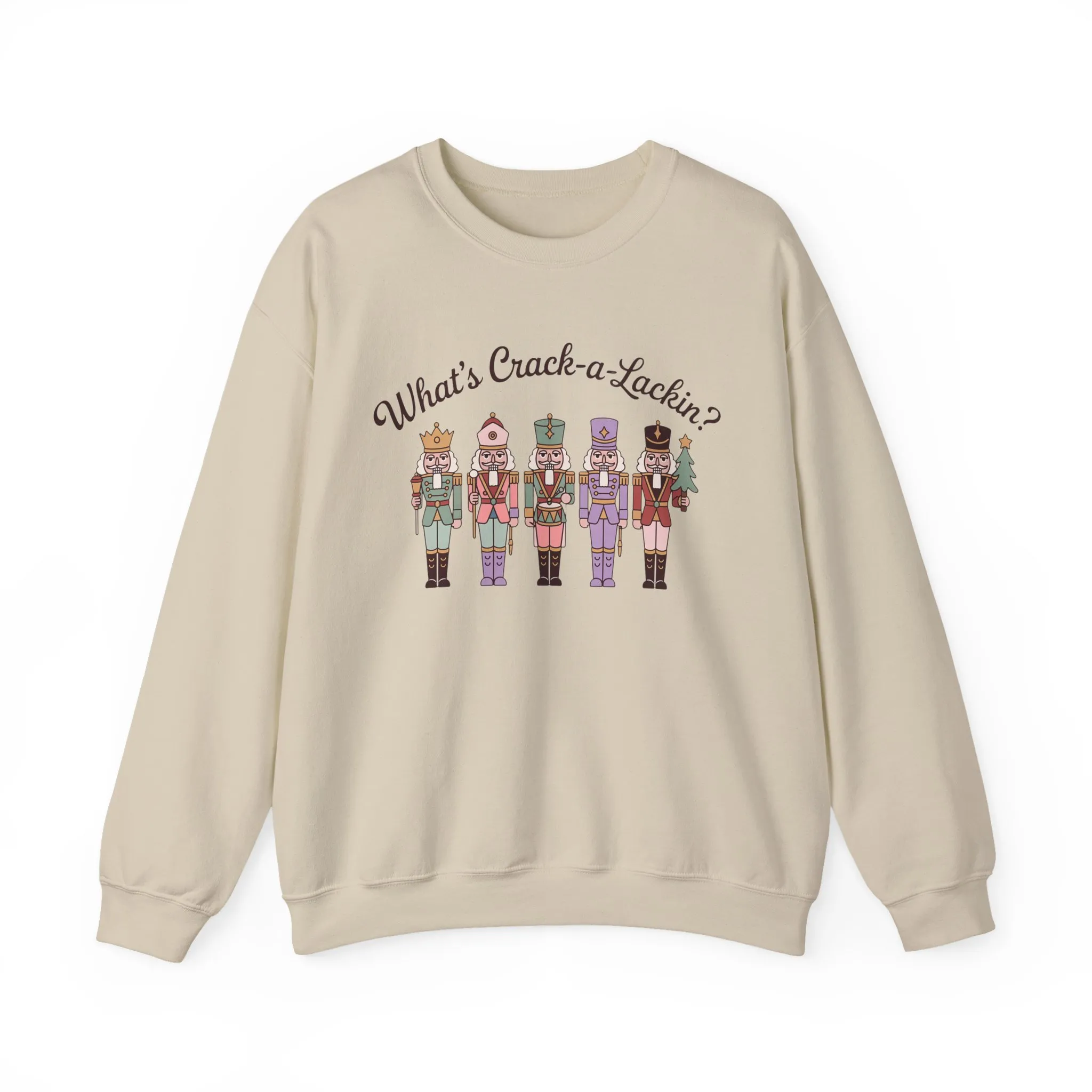What's Crack-a-Lackin? Women's Funny Christmas Sweatshirt, Nutcracker Squad Sweater, Cozy Holiday Pullover - Image 7