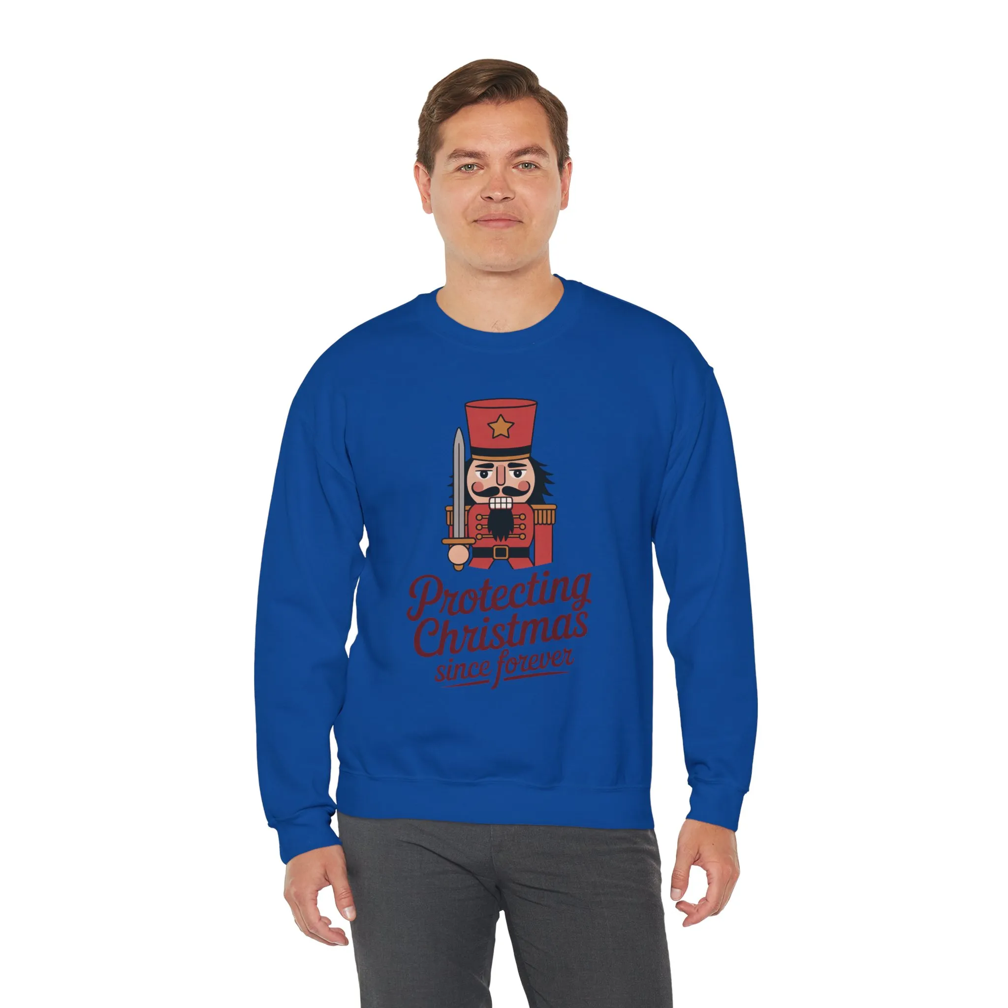 Protecting Christmas Since Forever Men's Sweatshirt, Funny Nutcracker Christmas Sweater, Holiday Gift for Him - Image 24