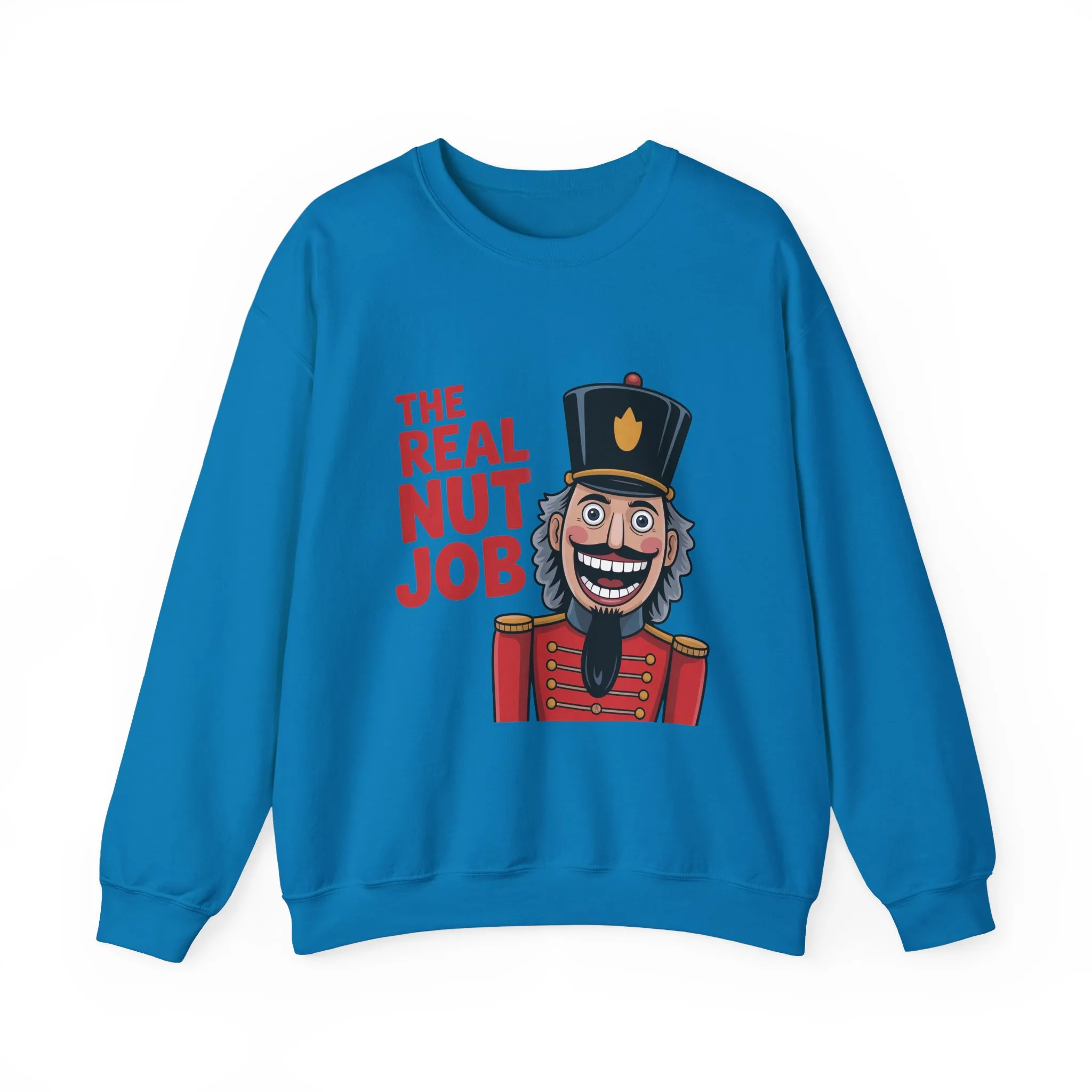 The Real Nut Job Men's Sweatshirt, Funny Nutcracker Christmas Sweater, Holiday Gift for Him - Image 13