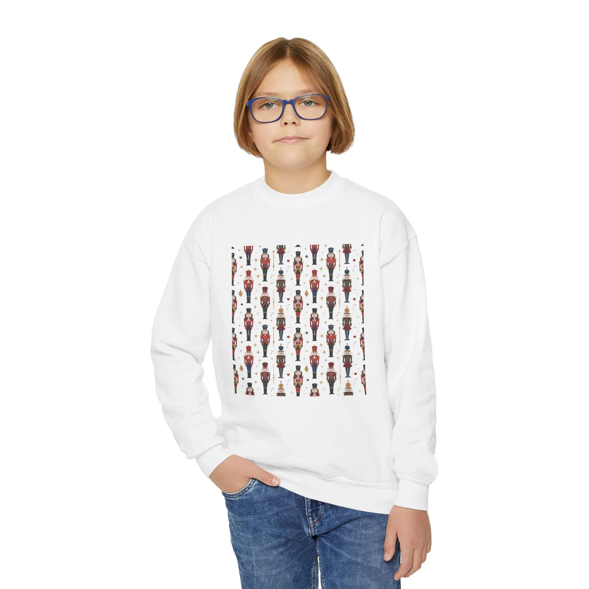 Nutcracker Pattern Kids Christmas T-Shirt, Family Match Holiday Outfit, Festive Christmas Shirt for Boys - Girls - Image 5