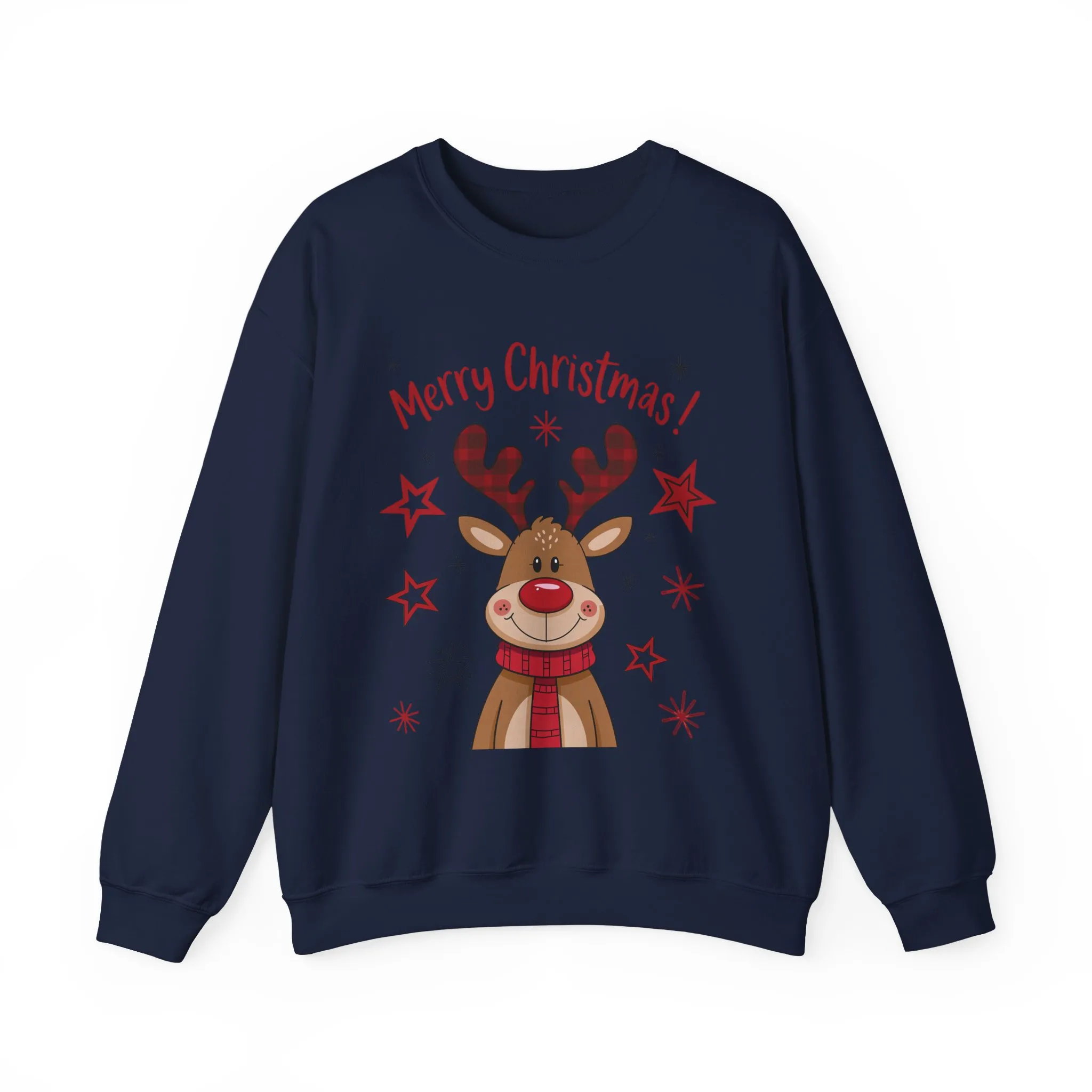 Women's Merry Christmas Reindeer Sweatshirt, Cute Plaid Antlers Design, Holiday Pullover, Mother-Daughter Matching Outfit - Image 19
