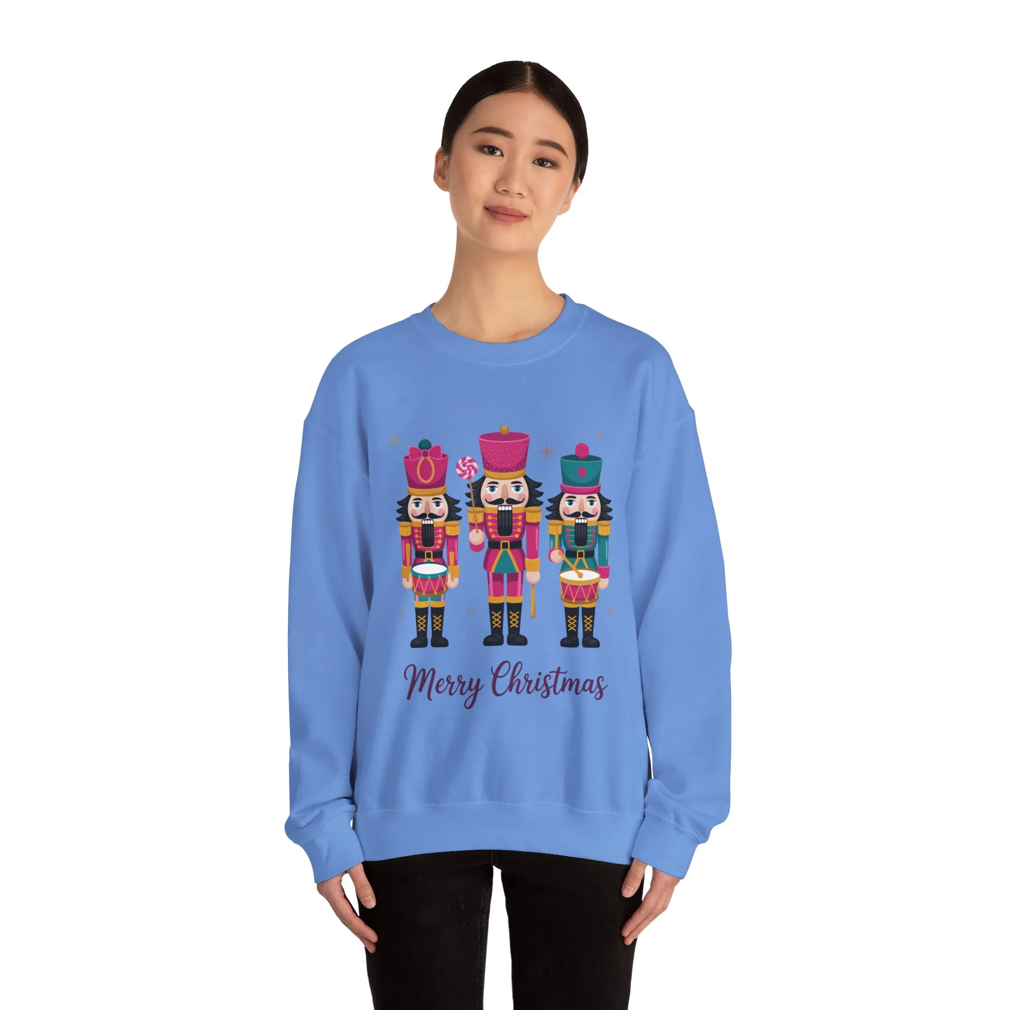 Three Nutcrackers Women's Christmas Sweatshirt, Cozy Holiday Sweater, Mom - Daughter Family Match Christmas Outfit - Image 14