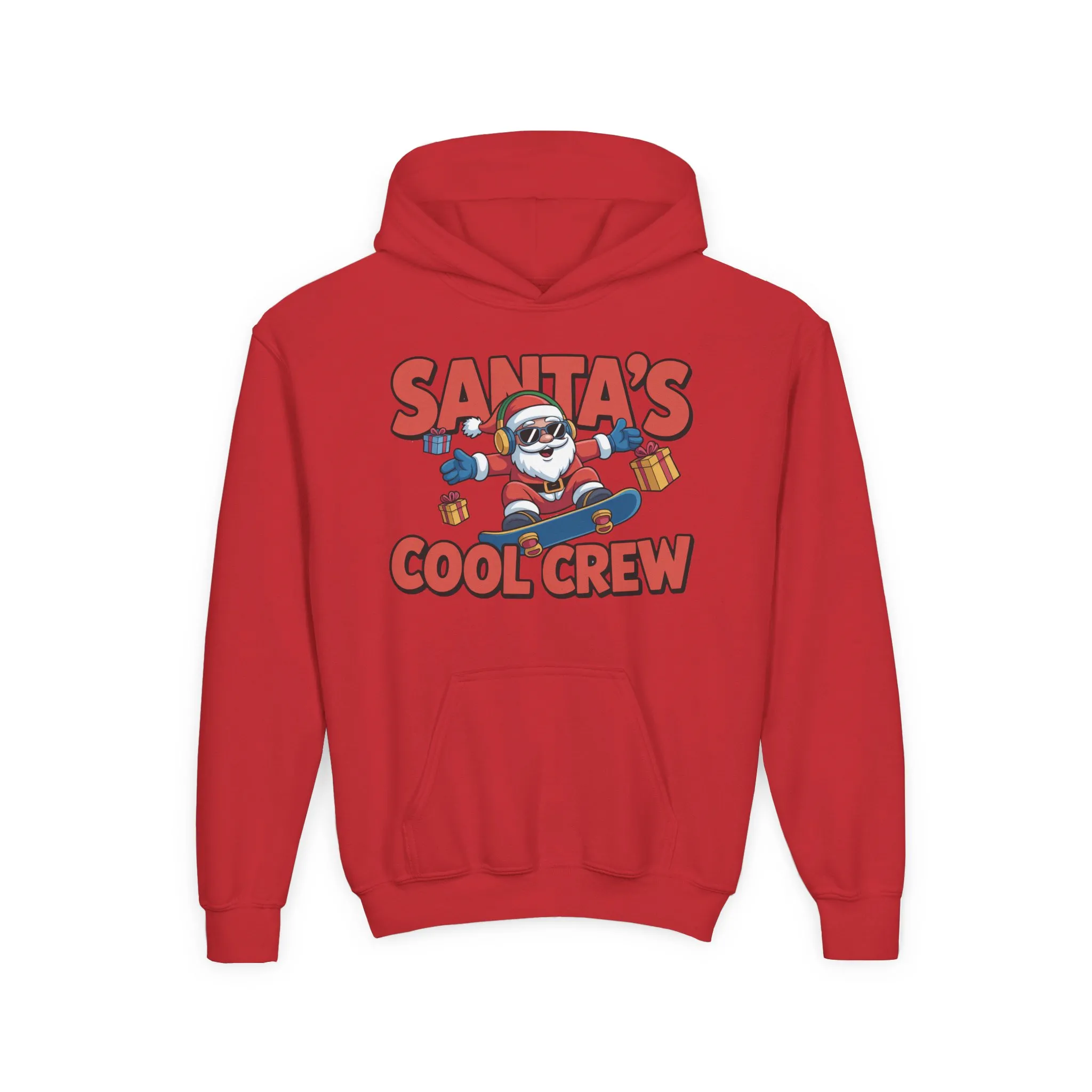 Santa's Cool Crew Youth Hoodie, Funny Christmas Hoodie for Boys, Cool Santa Skateboard Gift, Youth Heavy Blend Hooded Sweatshirt - Image 21