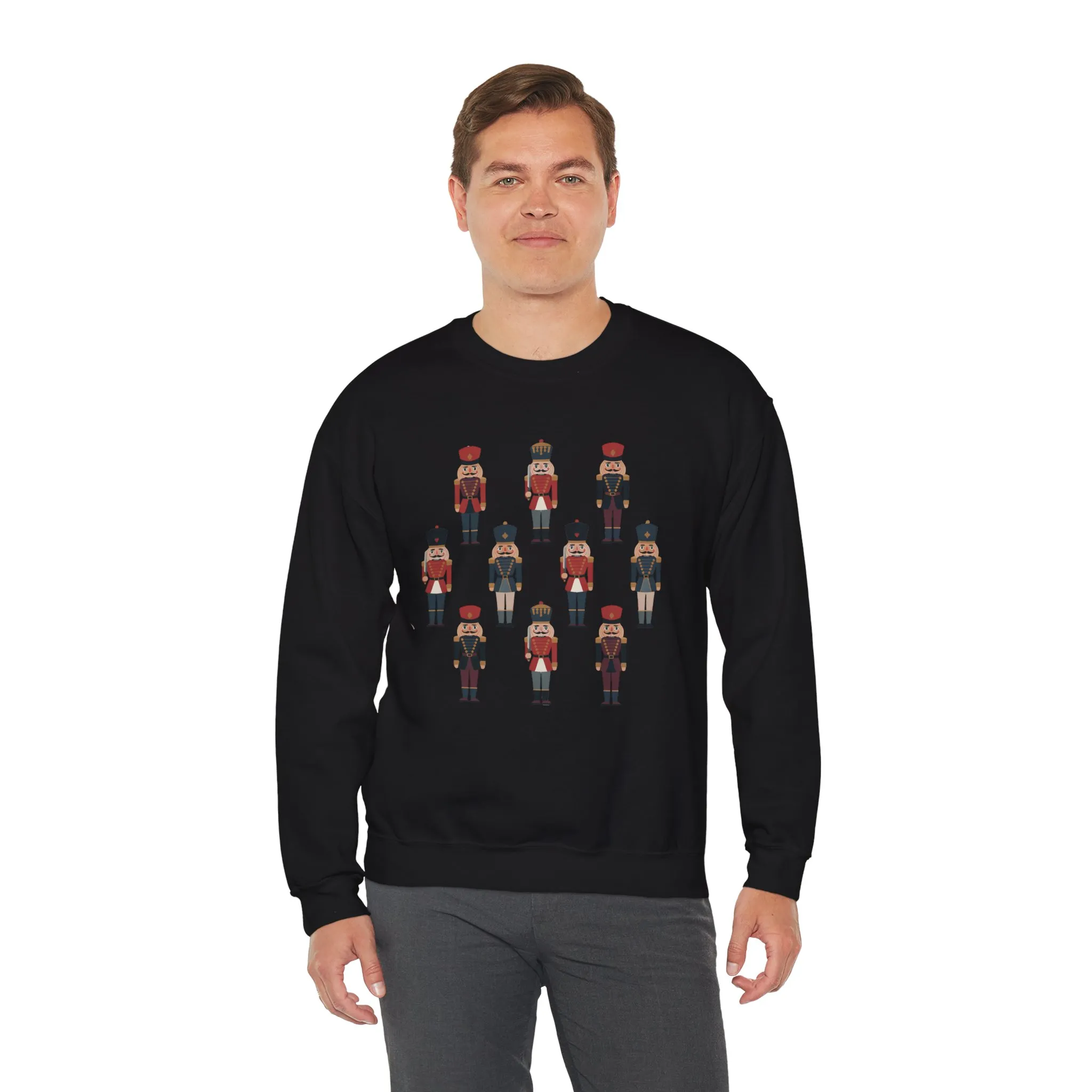 Nutcracker Soldiers Men's Christmas Sweatshirt, Classic Holiday Sweater, Family - Partner Match Outfit - Image 6