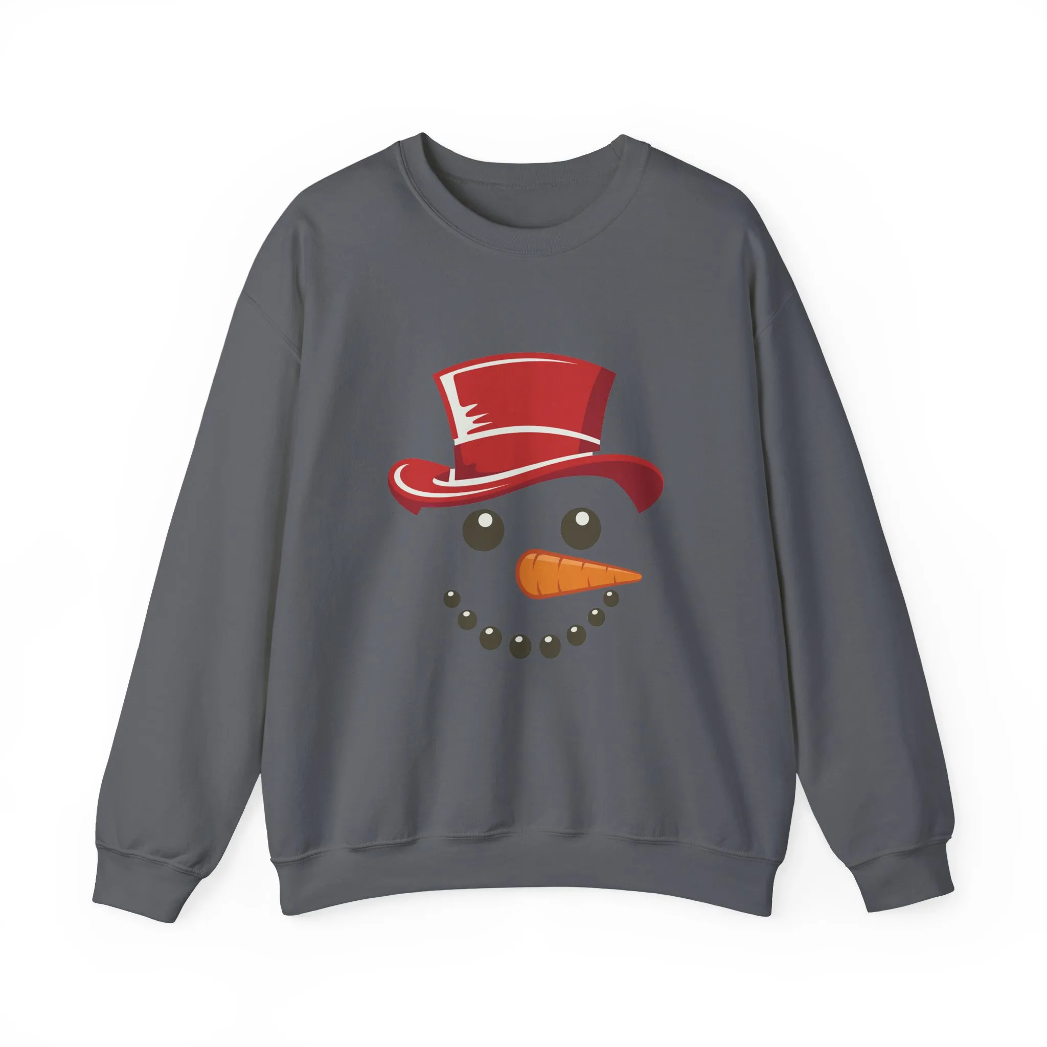 Snowman Face Christmas Sweatshirt, Cute Minimalist Holiday Crewneck, Red Hat Snowman Design, Unisex Winter Gift, Unisex Crewneck Sweatshirt - Image 16
