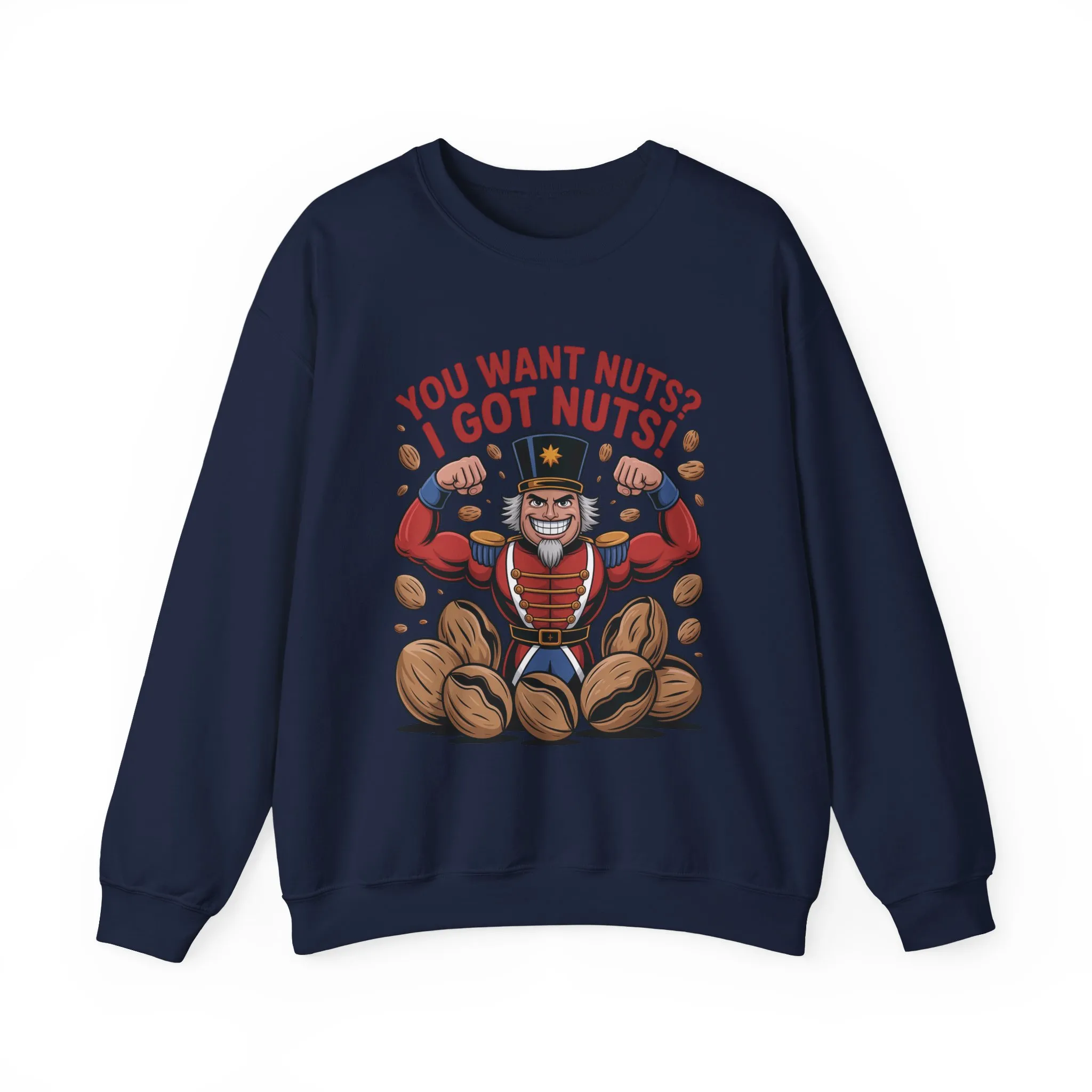 You Want Nuts? Got Nuts! Men's Sweatshirt, Funny Nutcracker Christmas Sweater, Holiday Gift for Him - Image 22