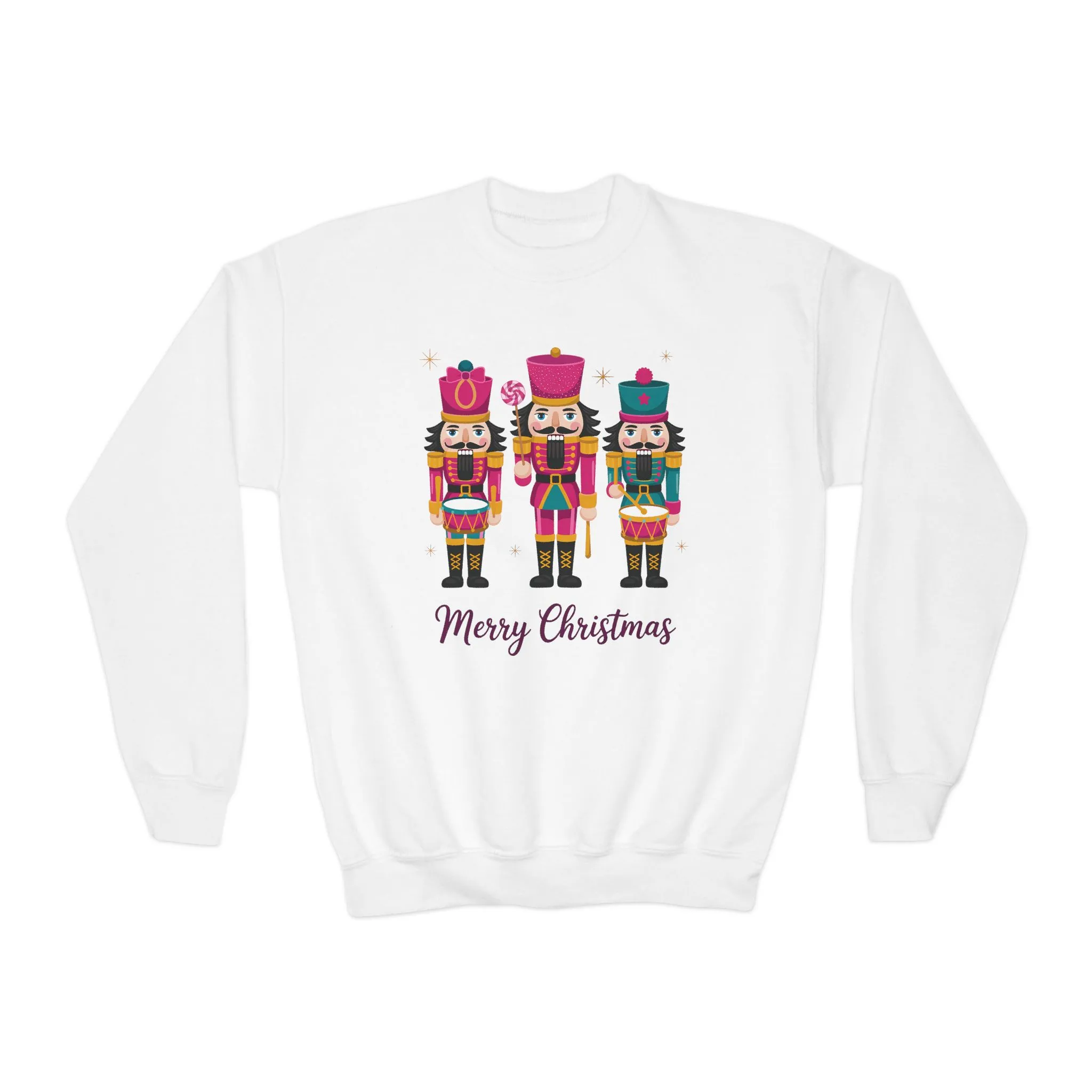 Three Nutcrackers Girls Christmas Sweatshirt, Cozy Holiday Sweater, Mom - Daughter Family Match Outfit - Image 2