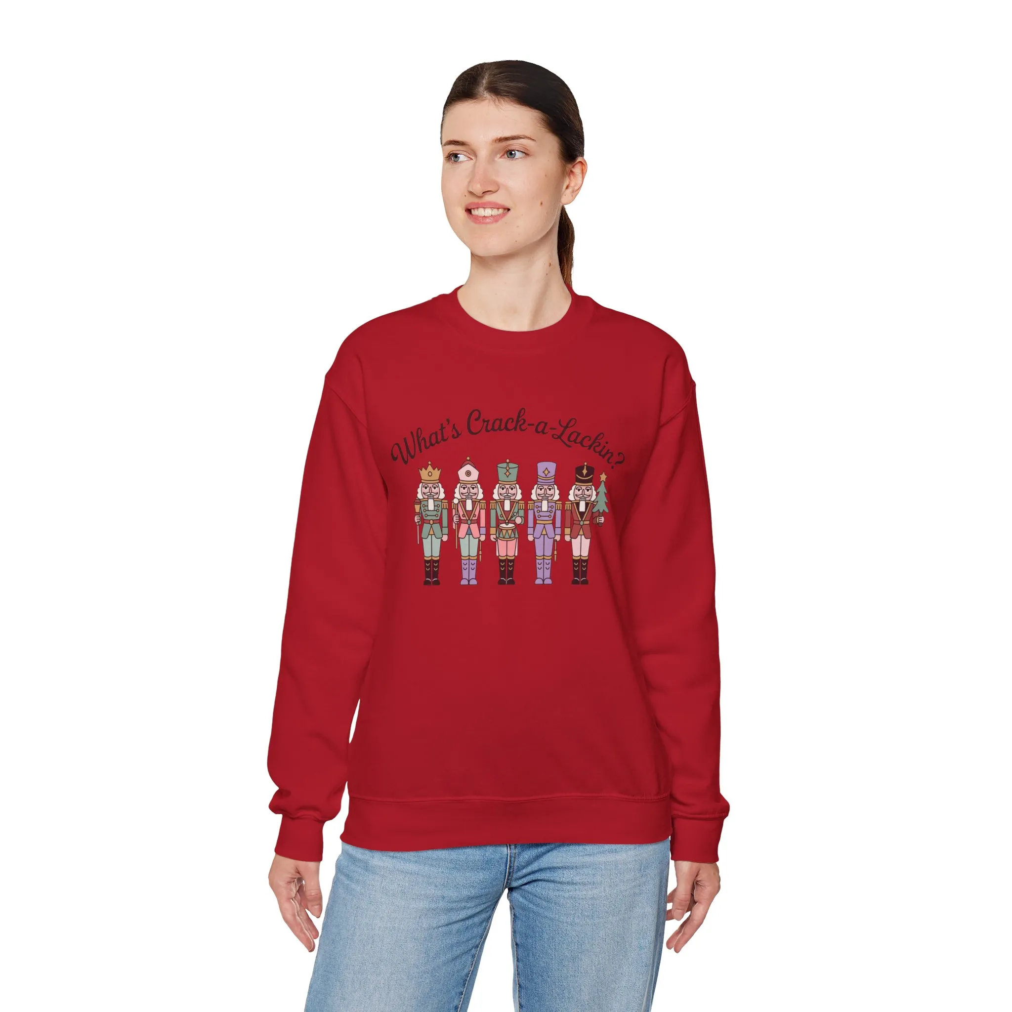 What's Crack-a-Lackin? Women's Funny Christmas Sweatshirt, Nutcracker Squad Sweater, Cozy Holiday Pullover - Image 27