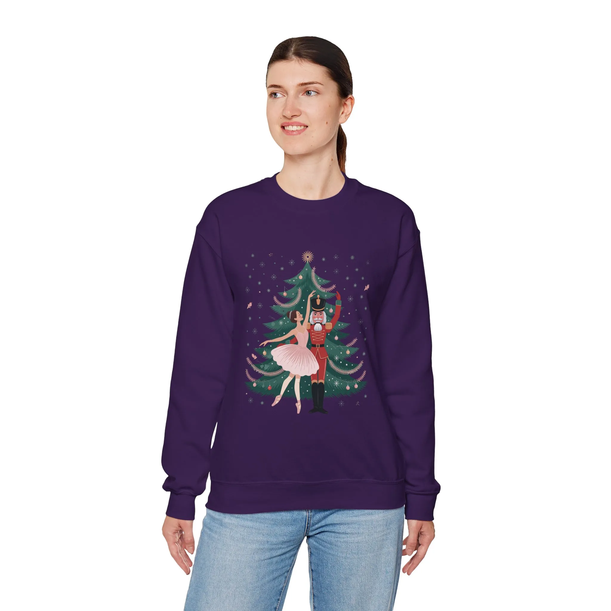 Nutcracker Ballerina Women's Sweatshirt, Cozy Christmas Sweater, Family Match Holiday Outfit for Mom - Image 18