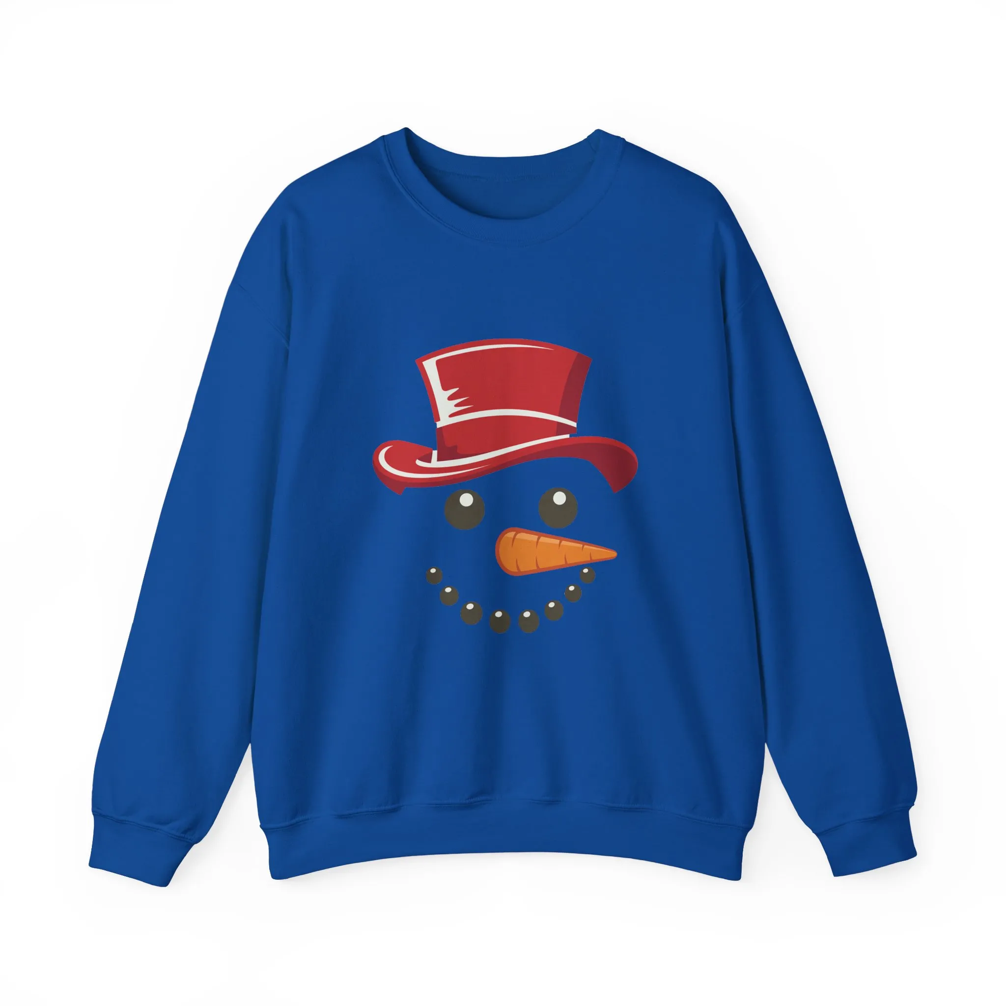 Snowman Face Christmas Sweatshirt, Cute Minimalist Holiday Crewneck, Red Hat Snowman Design, Unisex Winter Gift, Unisex Crewneck Sweatshirt - Image 19