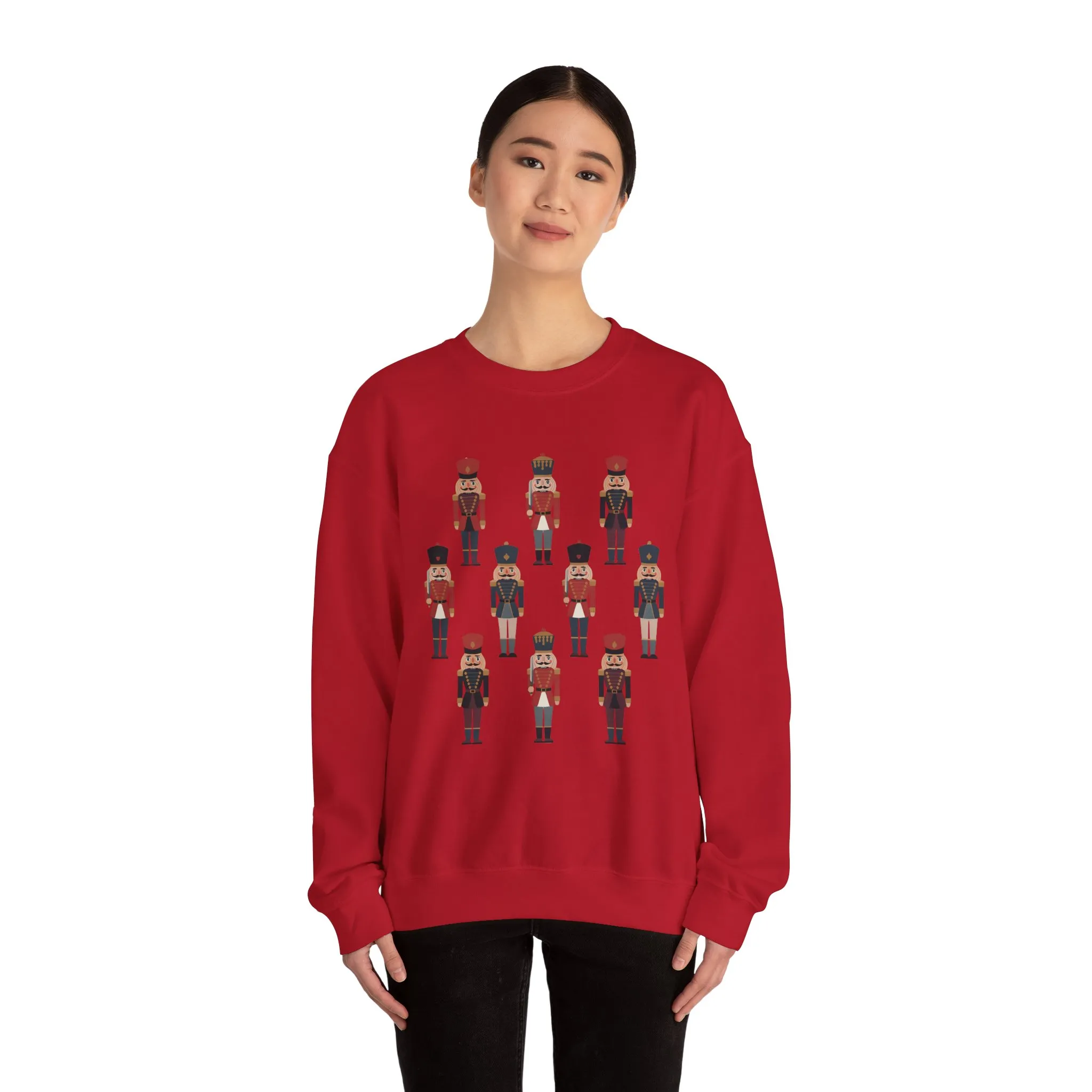 Nutcracker Soldiers Women's Christmas Sweatshirt, Cozy Holiday Sweater, Family - Partner Match Outfit - Image 26